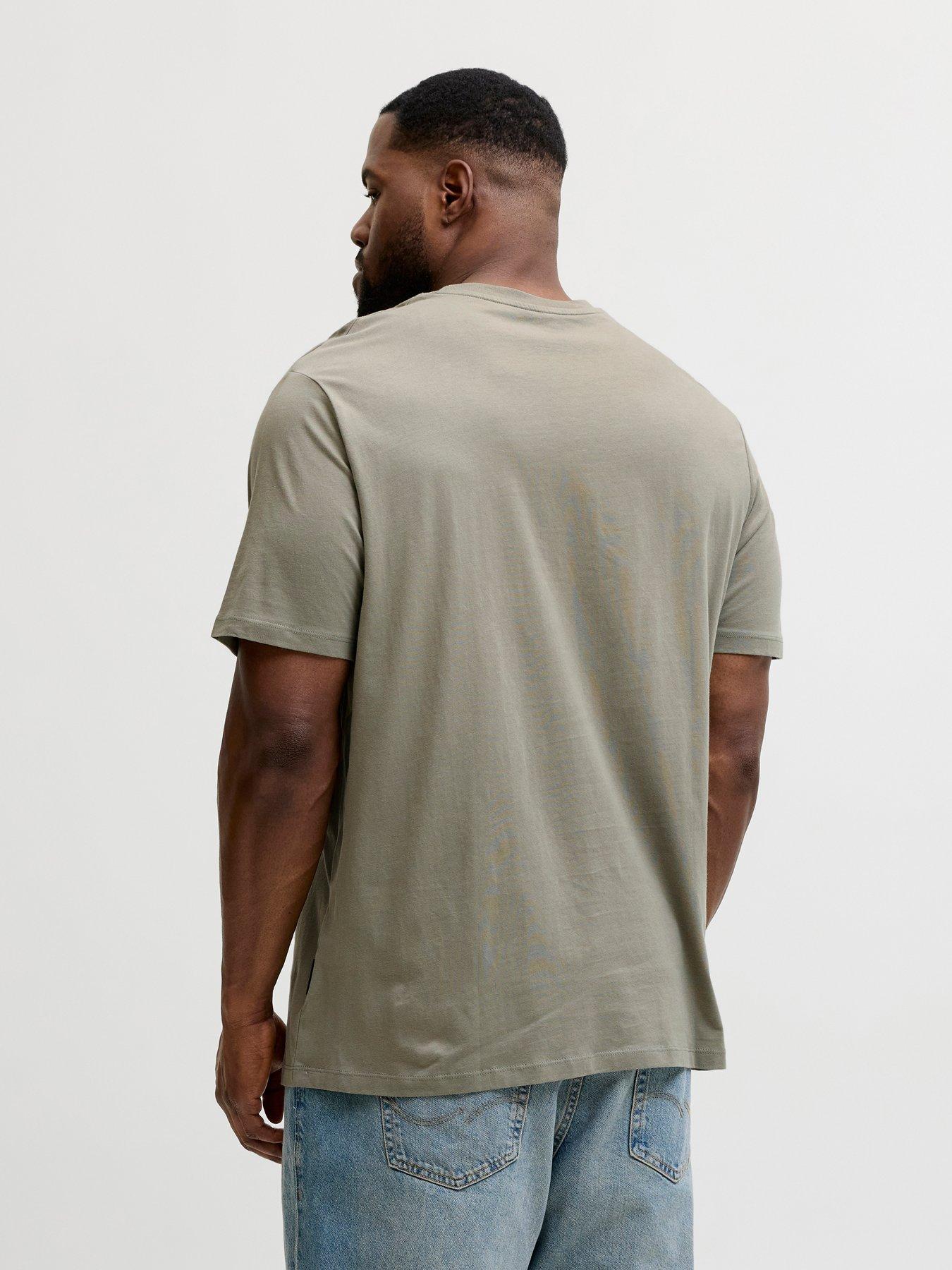 Image 2 of 5 of Jack & Jones Plus Devin Daytona Print T-Shirt - Khaki