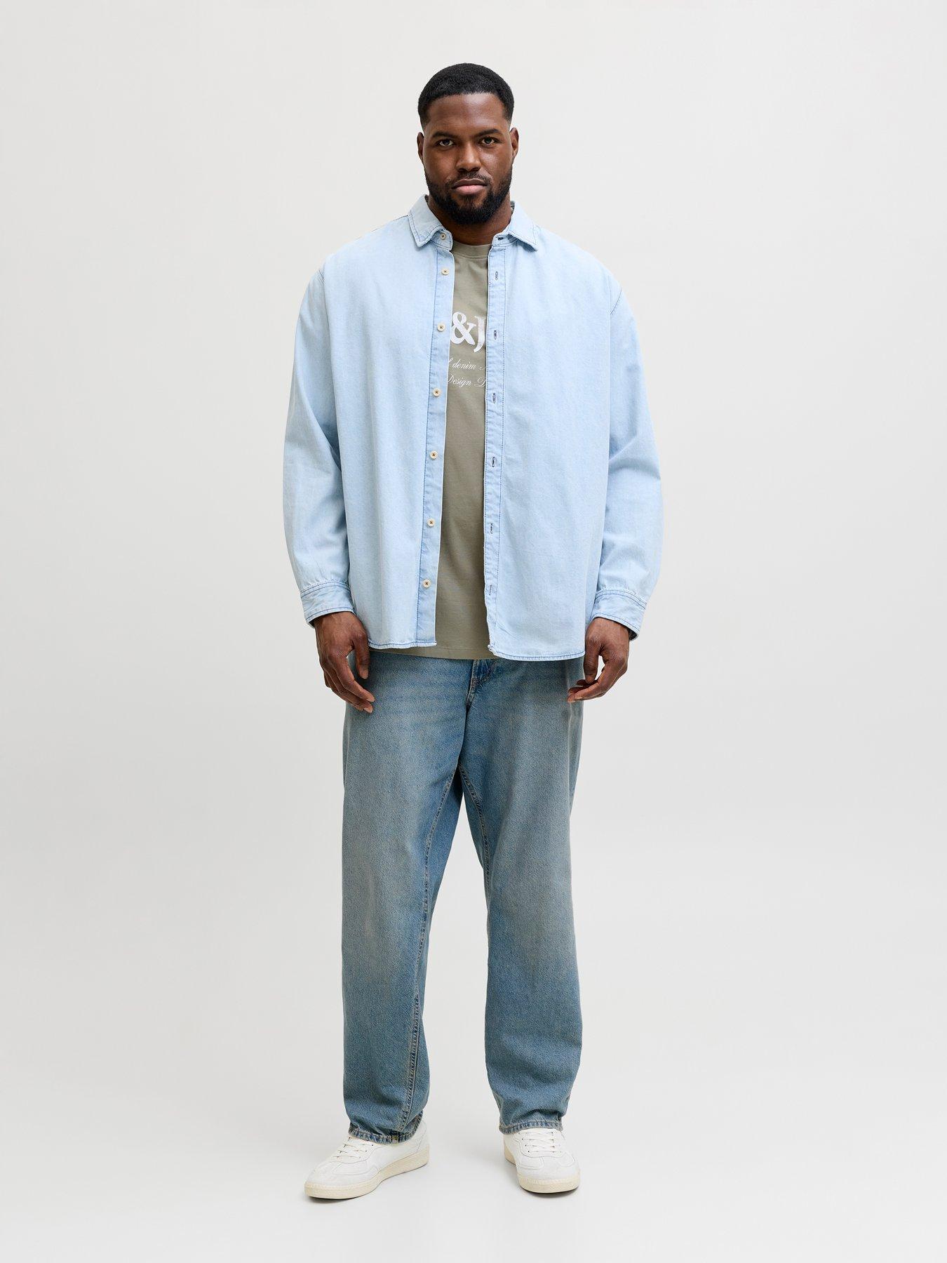 Image 3 of 5 of Jack & Jones Plus Devin Daytona Print T-Shirt - Khaki