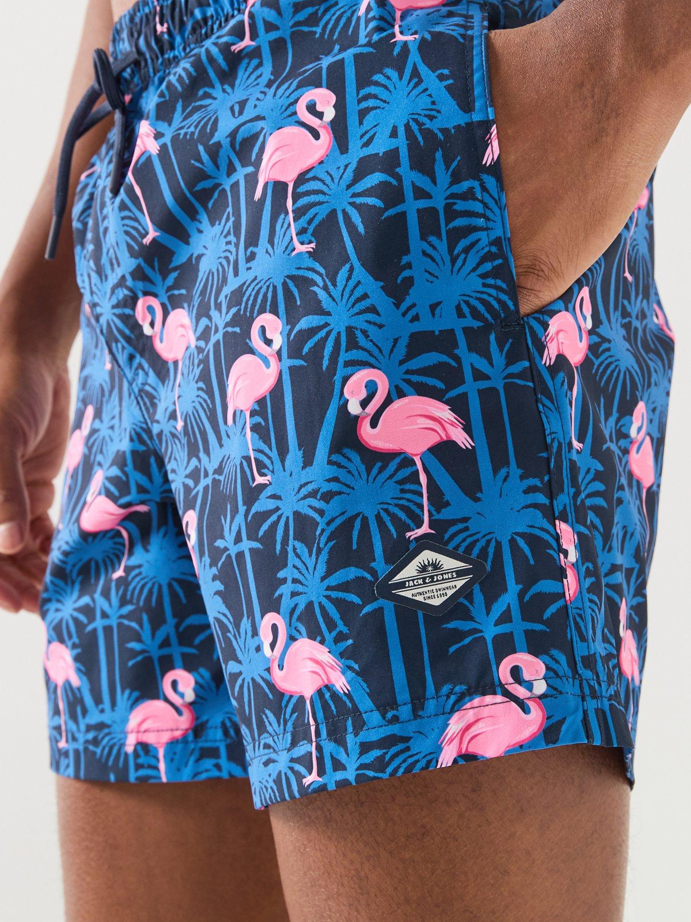 Image 4 of 5 of Jack & Jones Maui Vibes Novelty Aop Swim Shorts - Navy