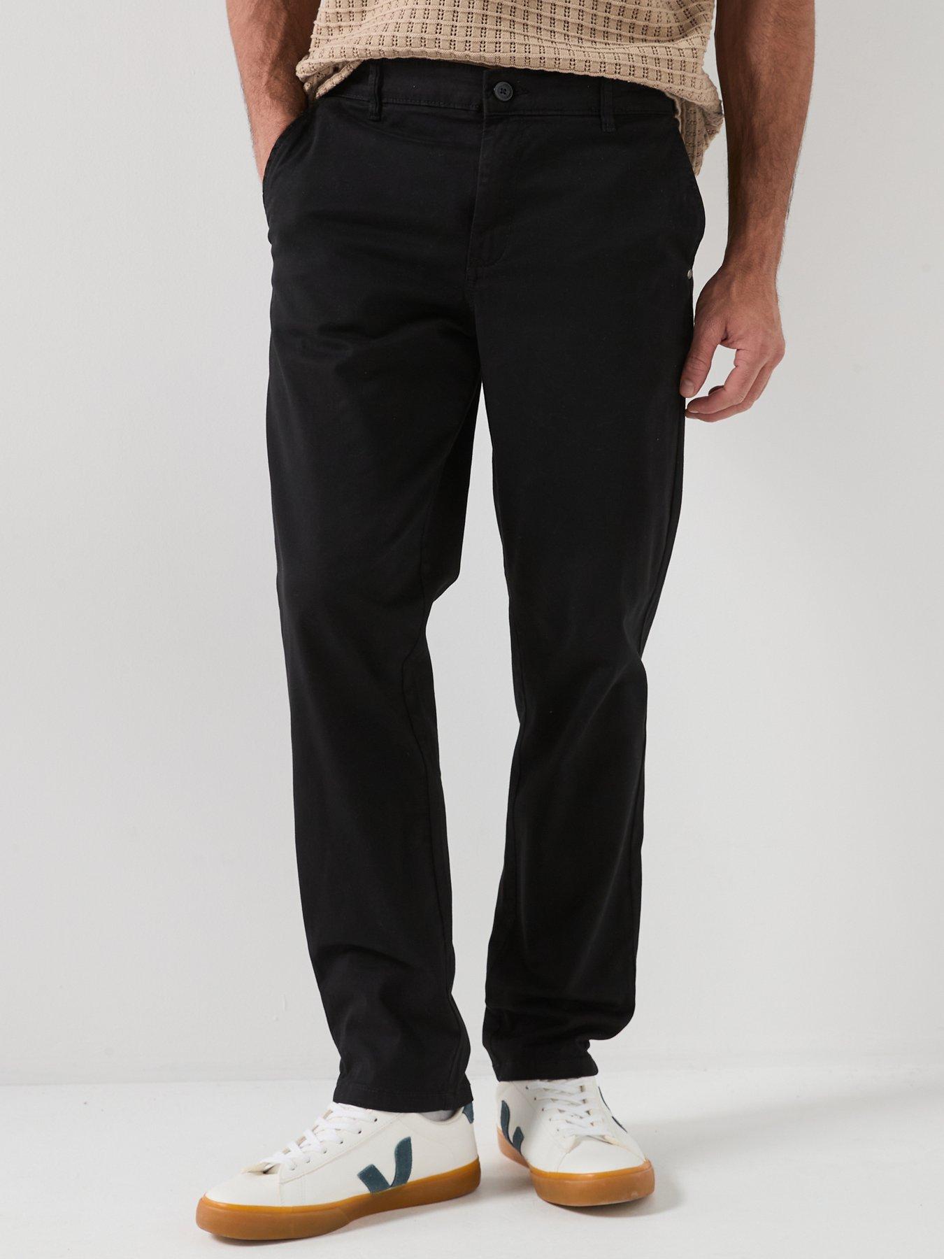 Jack & Jones Ollie Vance Chino Trousers, Black, Size 34, Men