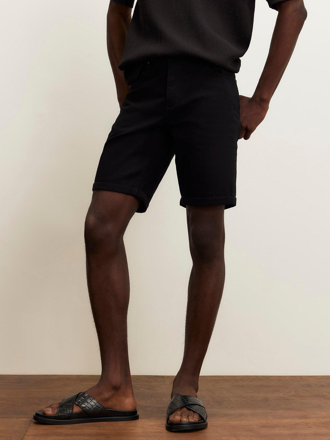 Image 1 of 4 of River Island Slim Cut Chino Short - Black