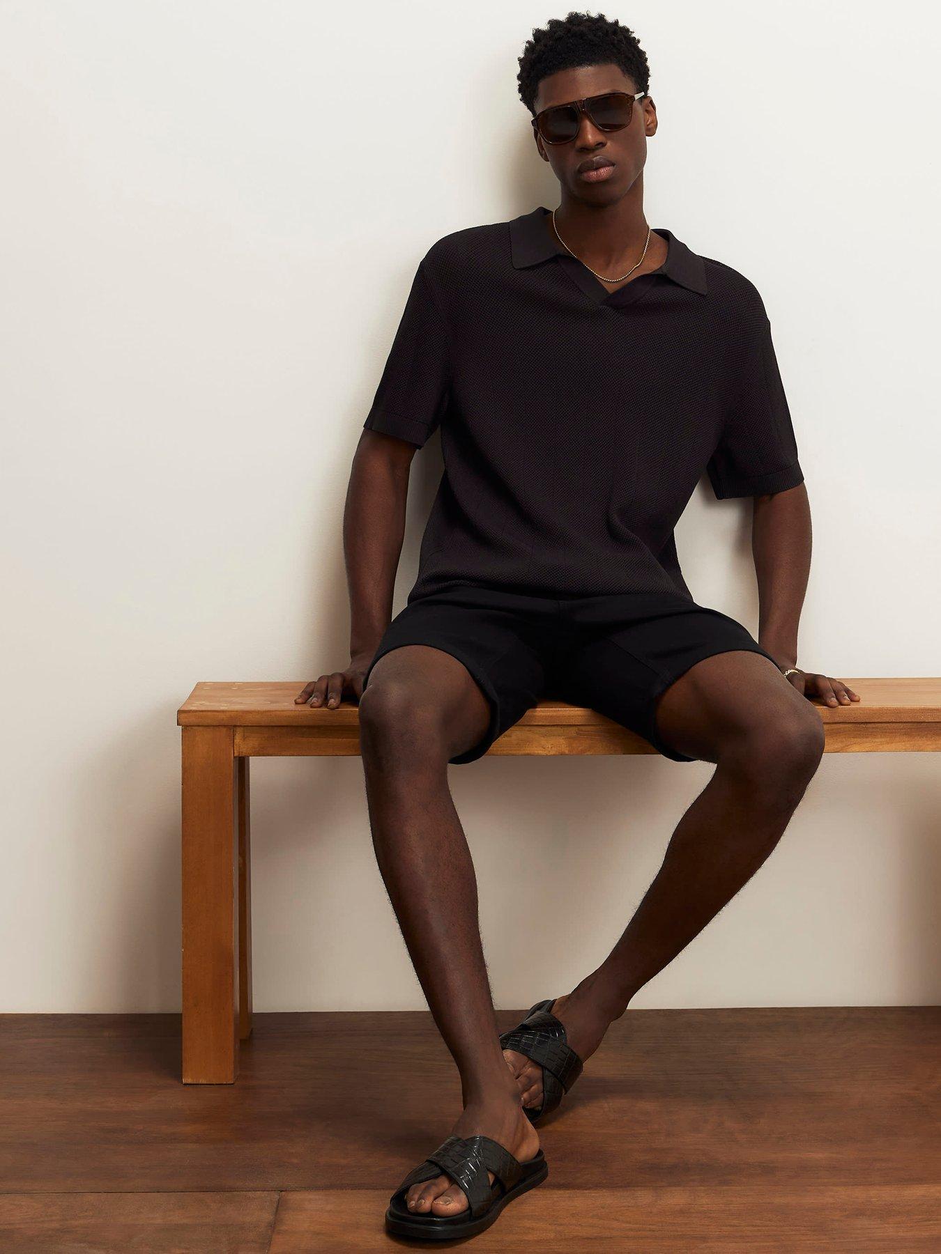 Image 4 of 4 of River Island Slim Cut Chino Short - Black