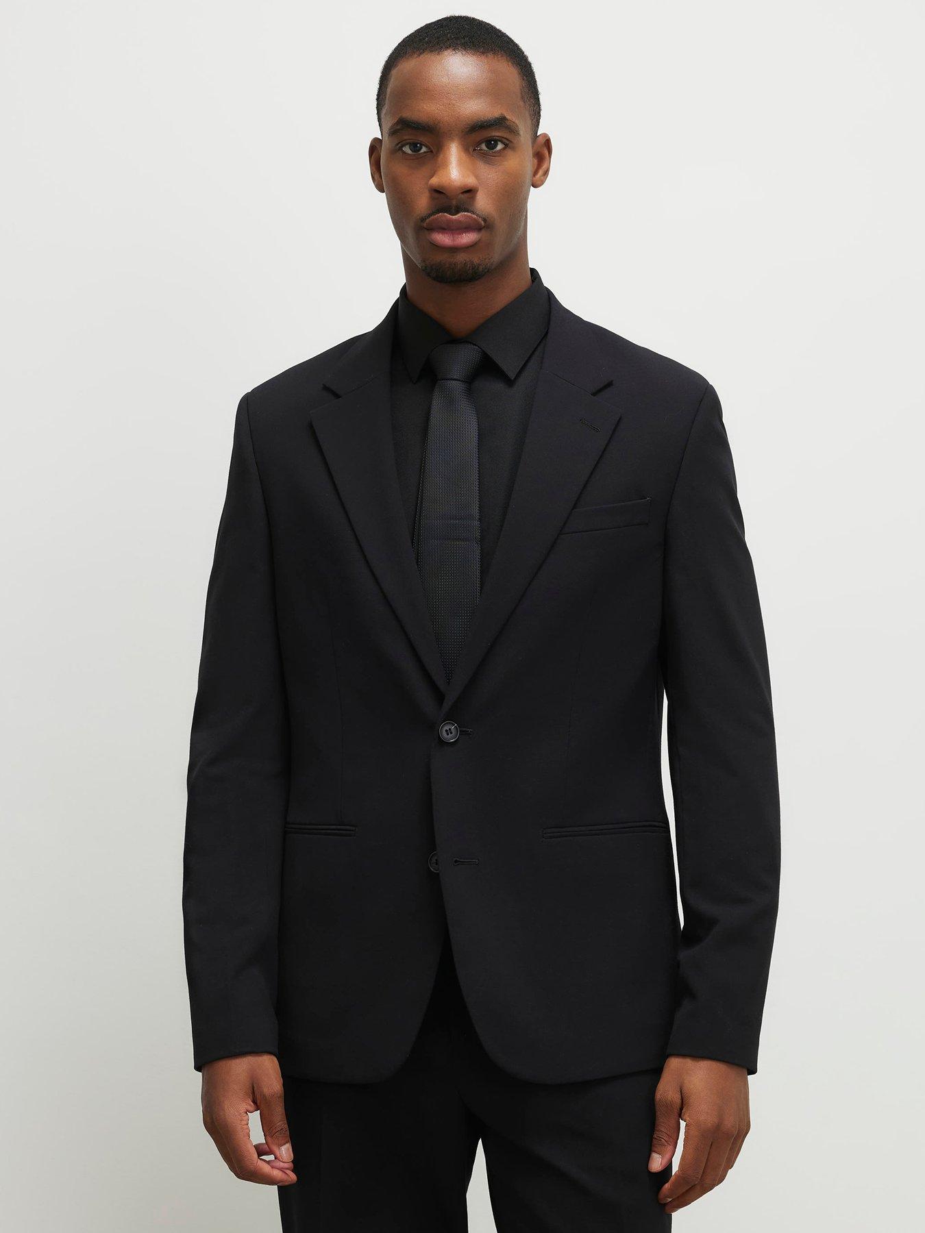 Image 1 of 4 of River Island Slim Core Suit Jacket - Black