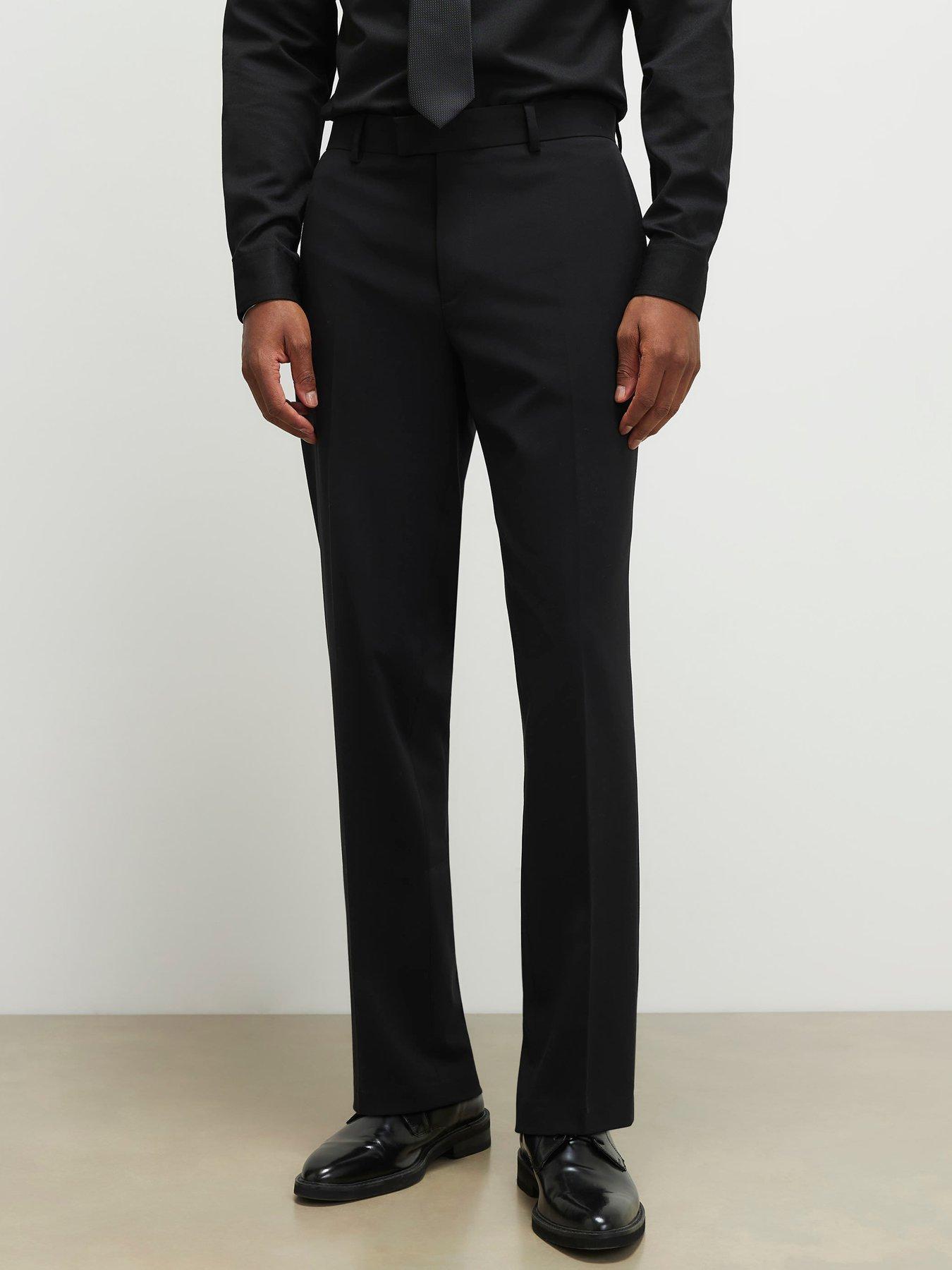 River Island Slim Core Suit Trouser, Black, Size 32, Men