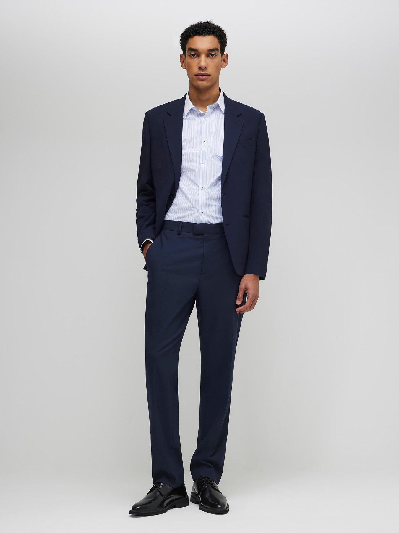 River Island Slim Core Suit Trouser, Navy, Size 32, Men