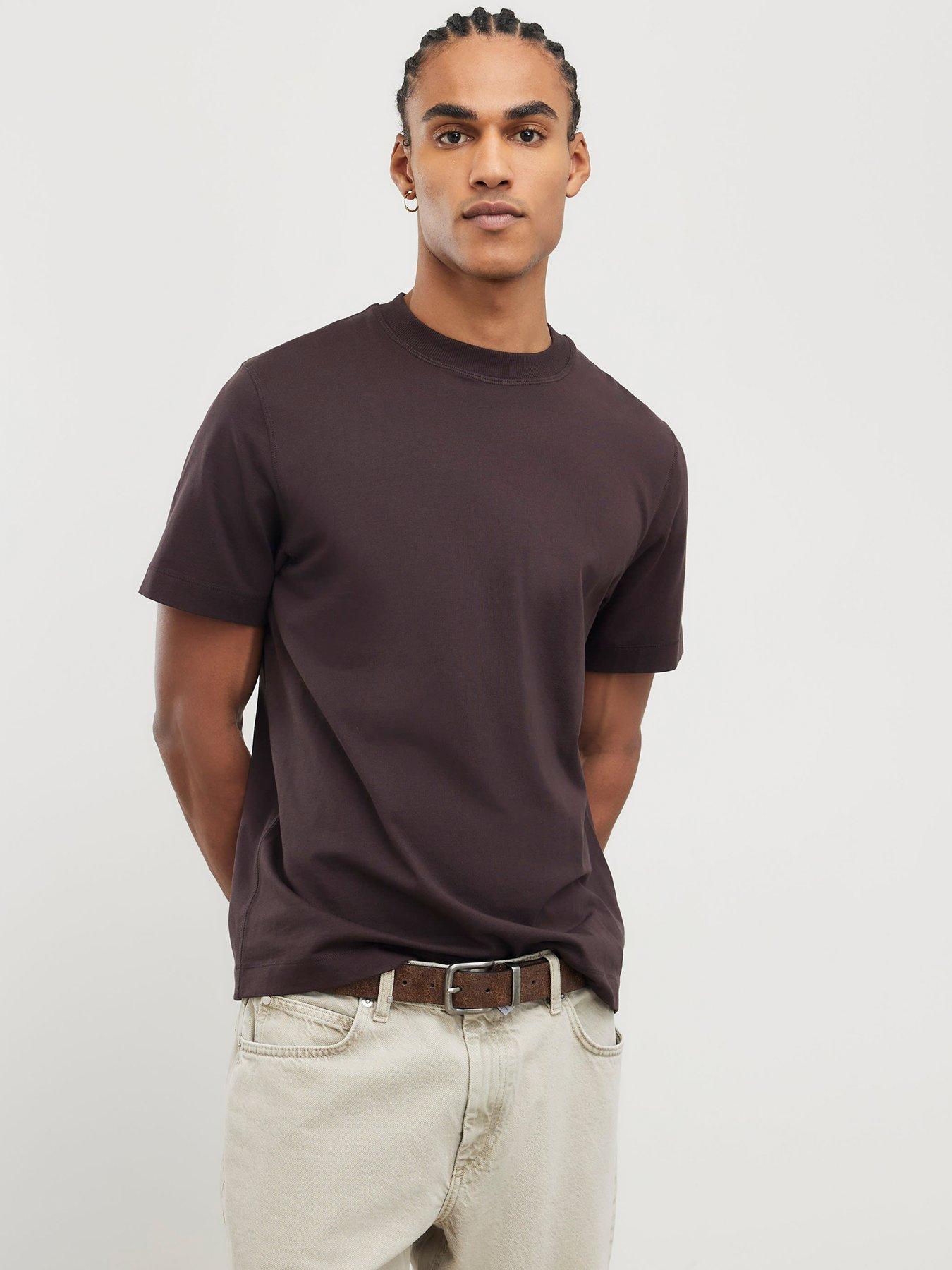 River Island Regular Essentials Short Sleeve T-Shirt - Dark Brown