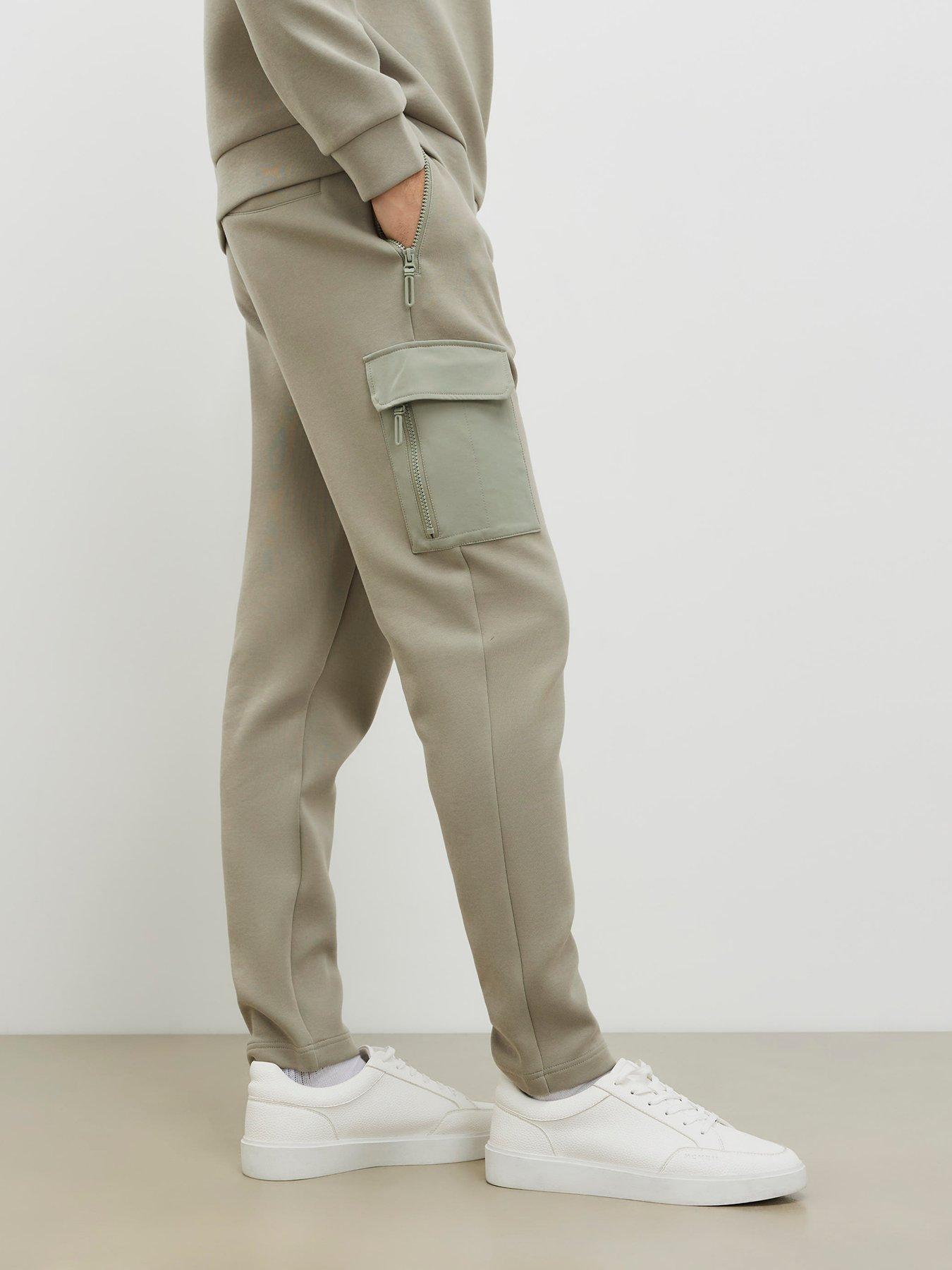 River Island Slim Nylon Pocket Joggers - Green