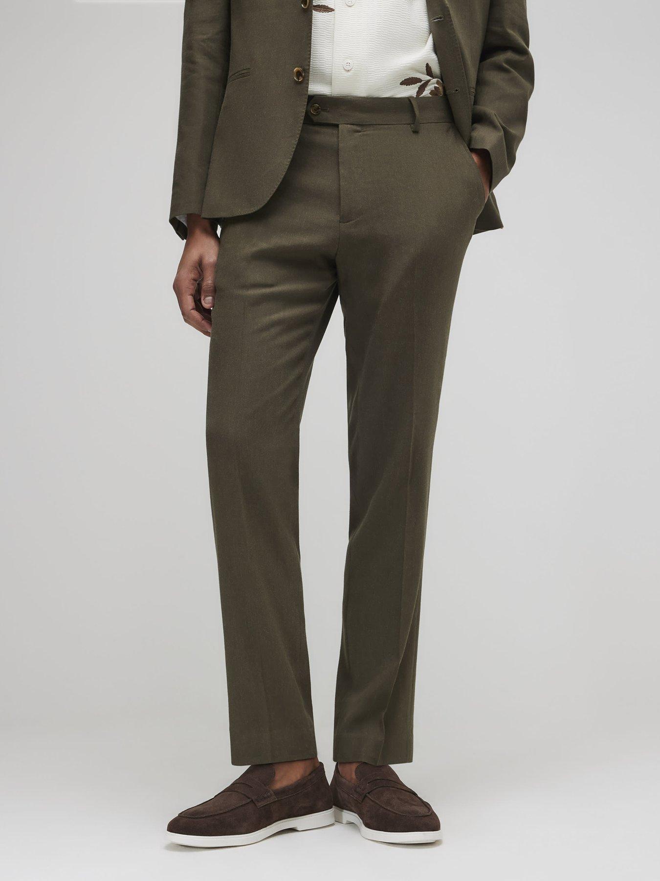 River Island River Island Linen Blend Slim Suit Trouser