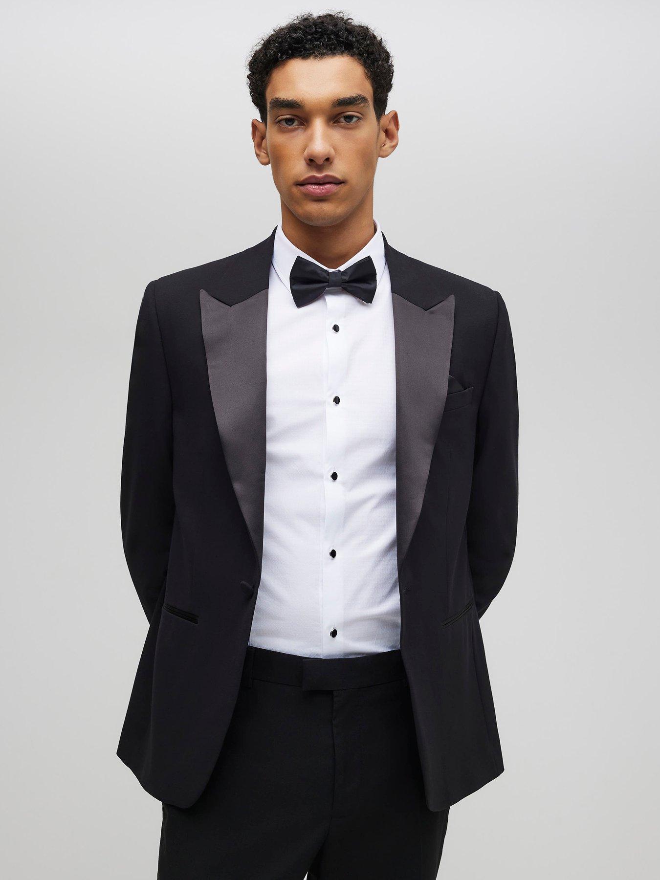 River Island Peak Slim Tux Jacket - Black