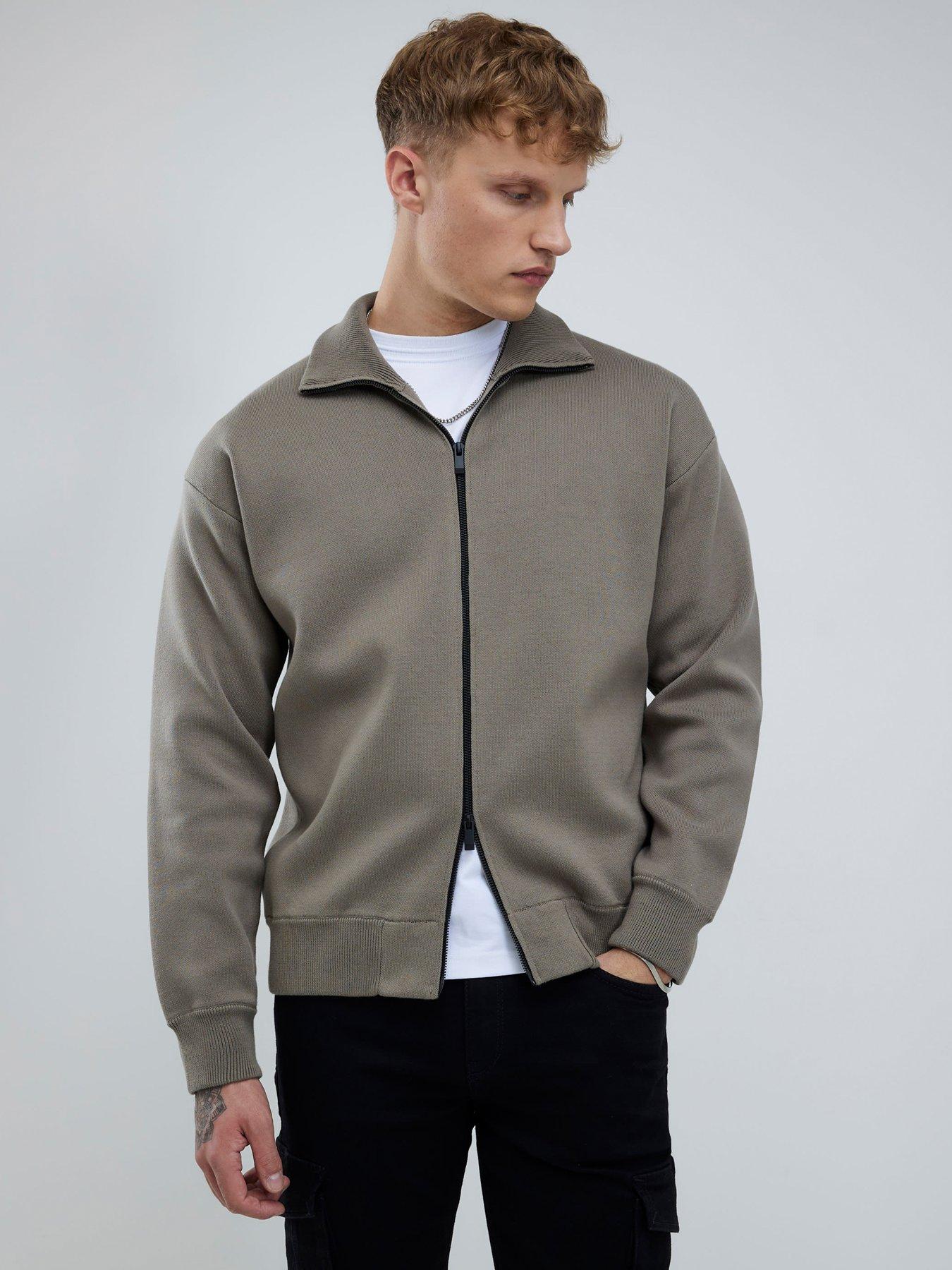 River Island Long Sleeve Clean Zip Through - Green