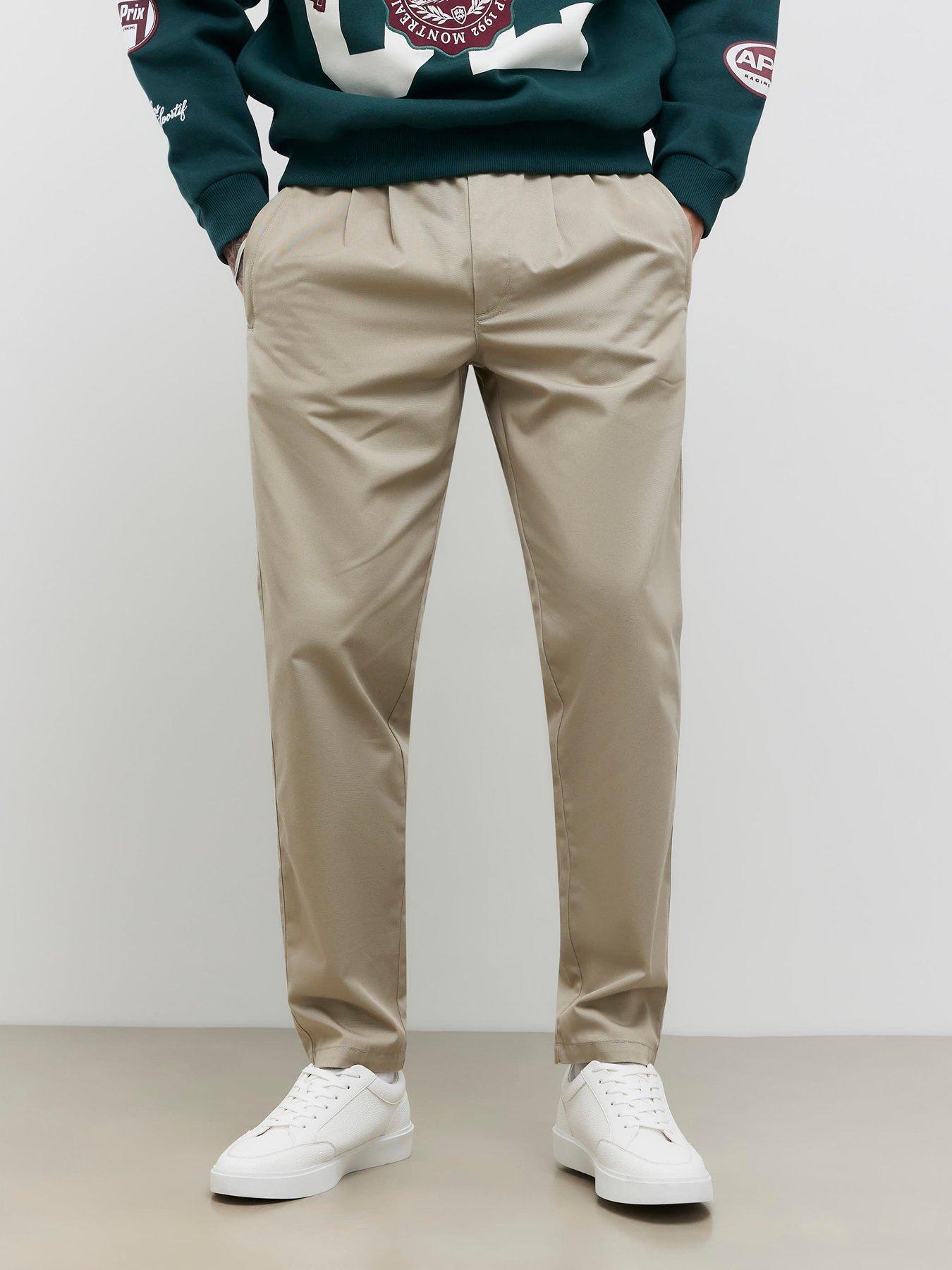 River Island Othello Elasticated Trousers - Beige