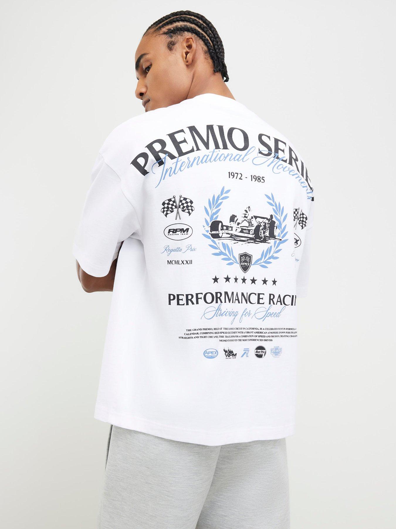 River Island Premio Series Racing Short Sleeve T-Shirt - White