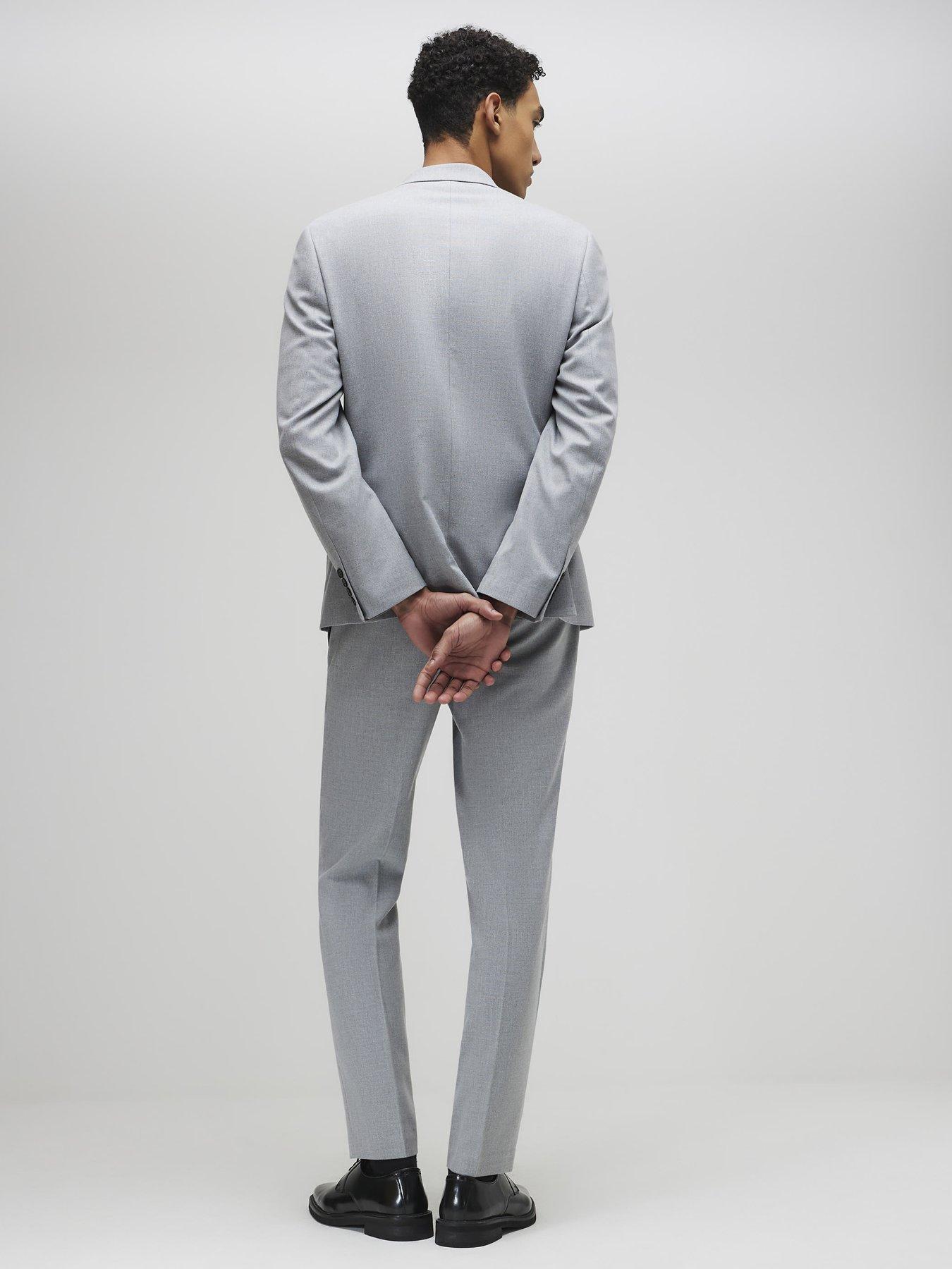 Image 2 of 4 of River Island Slim Texture Suit Trouser - Grey