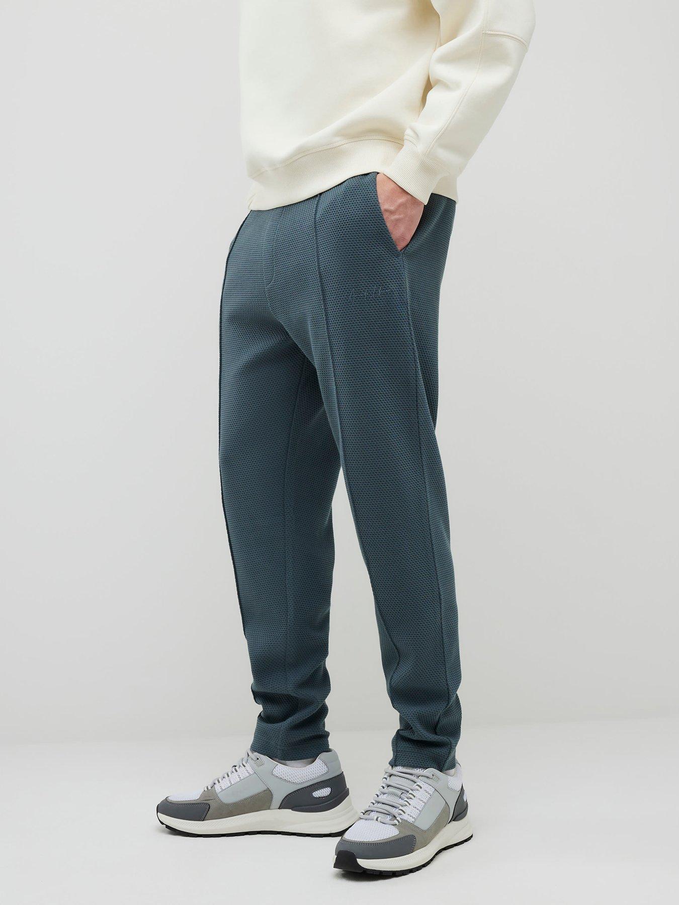 River Island Slim Bubble Interlock Joggers - Grey