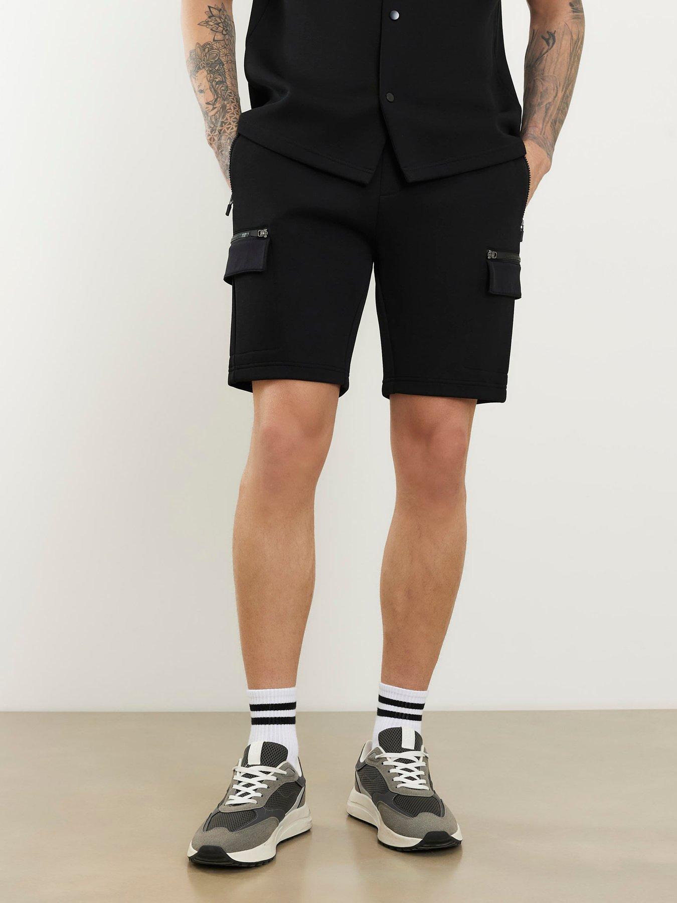 River Island Scuba Nylon Shorts, Black, Size S, Men