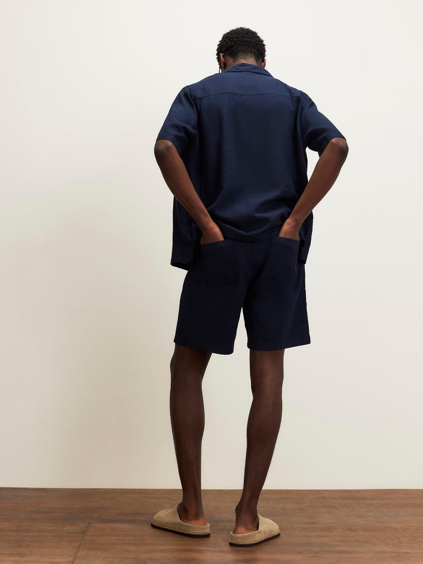 River Island Capulet Cross Hatch Shorts - Navy | Very