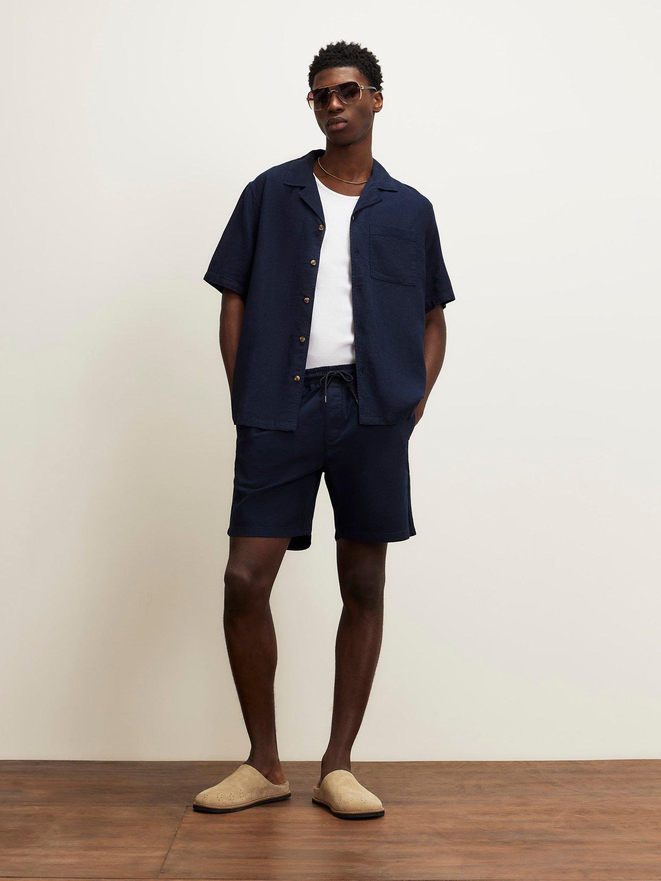 River Island Capulet Cross Hatch Shorts - Navy | Very