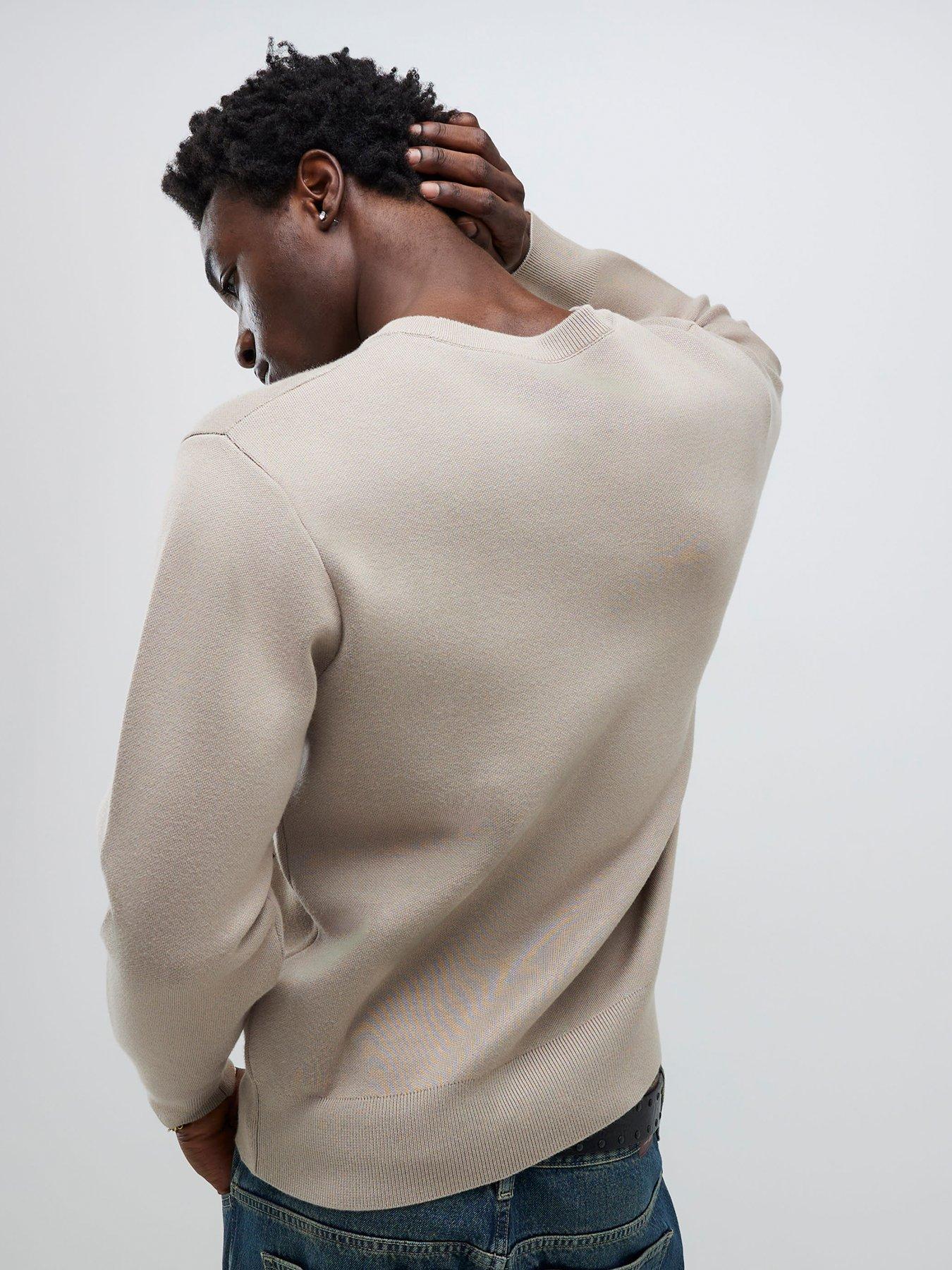 Image 2 of 4 of River Island Long Sleeve Moto Sport Sweater - Grey