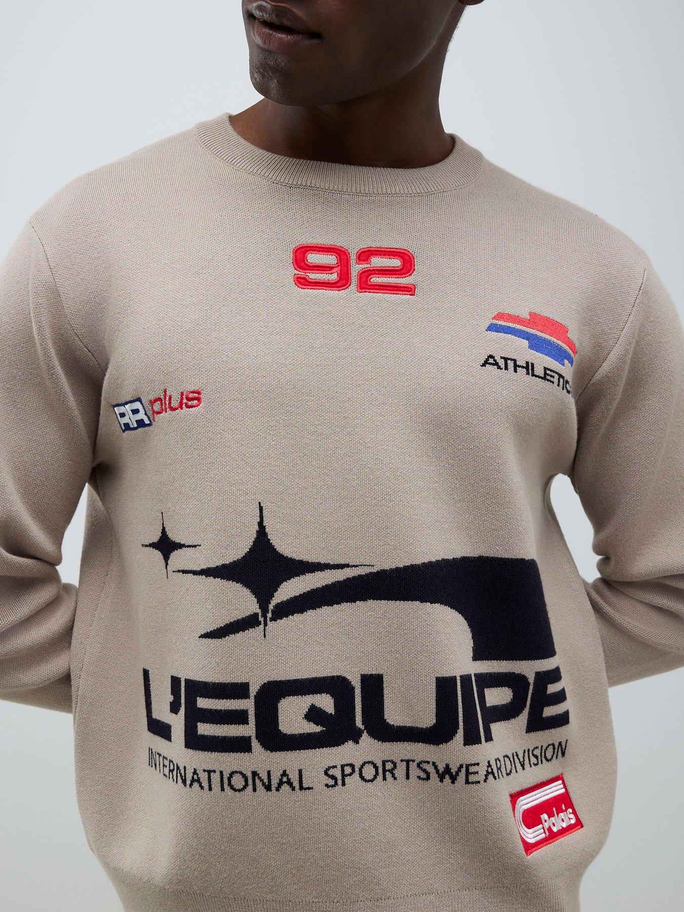 Image 4 of 4 of River Island Long Sleeve Moto Sport Sweater - Grey