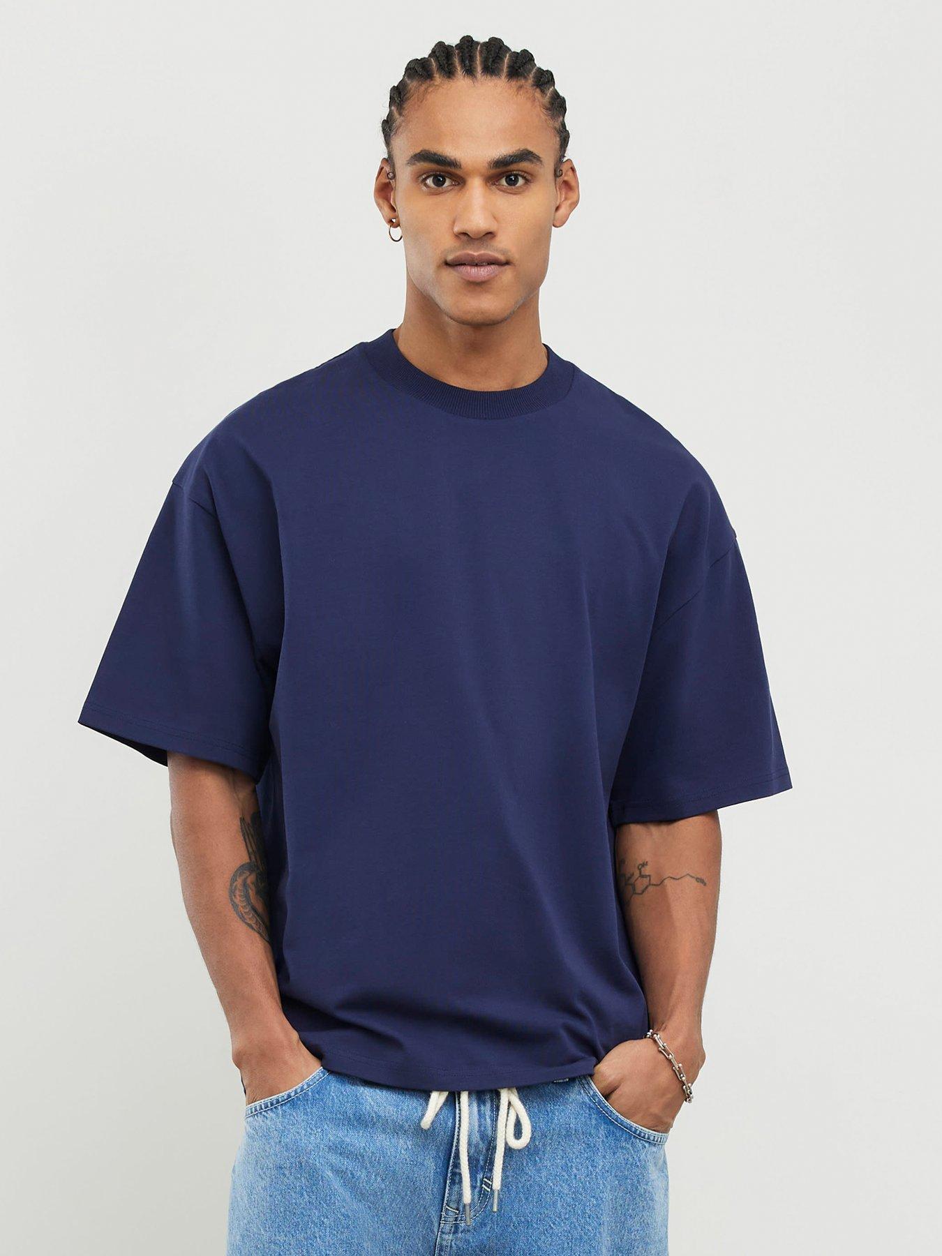 River Island Oversized Boxy Short Sleeve T-Shirt - Navy