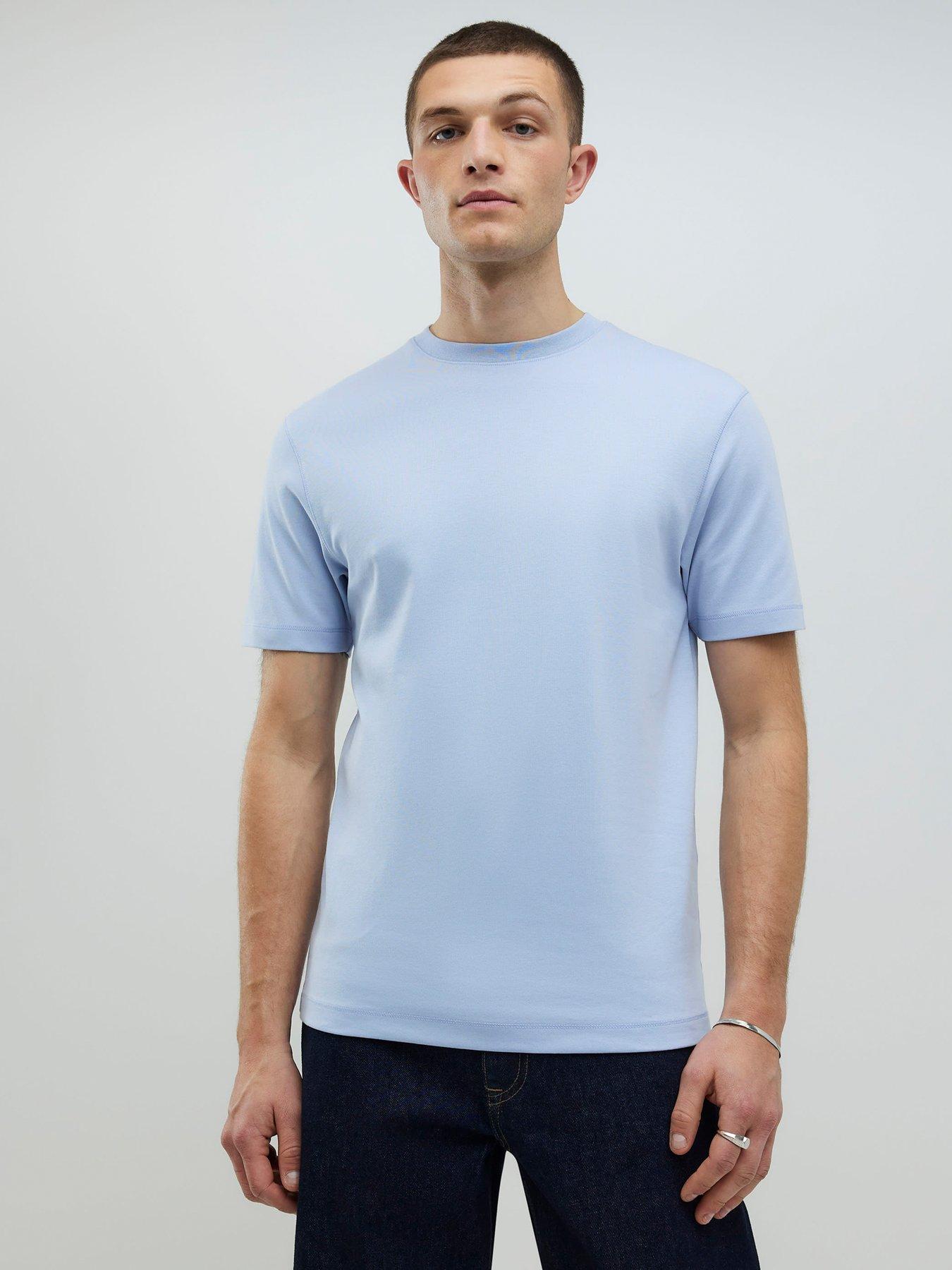River Island Slim Essentials Short Sleeve T-Shirt - Light Blue