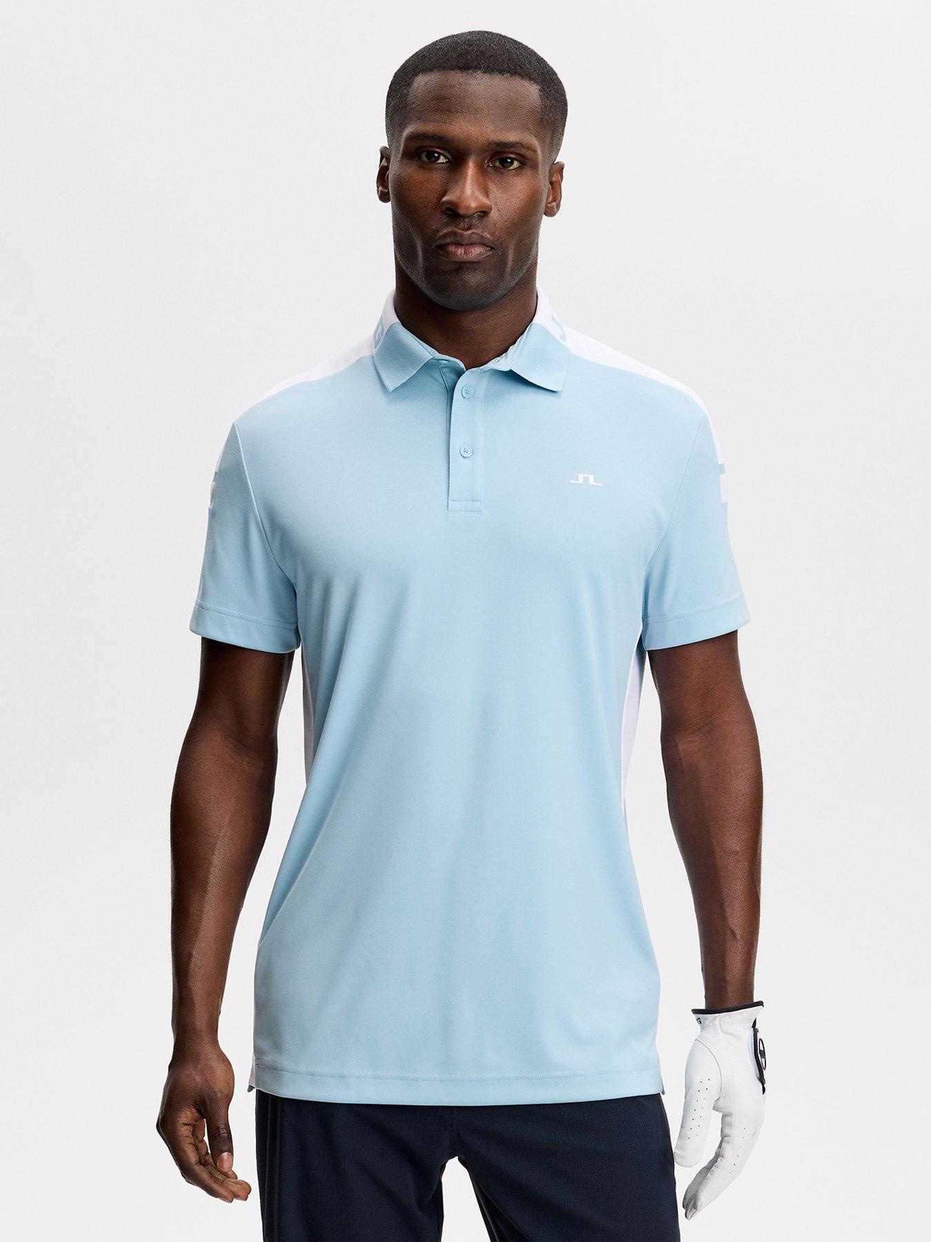 J LINDEBERG: Mens Golf Bo Polo - Blue