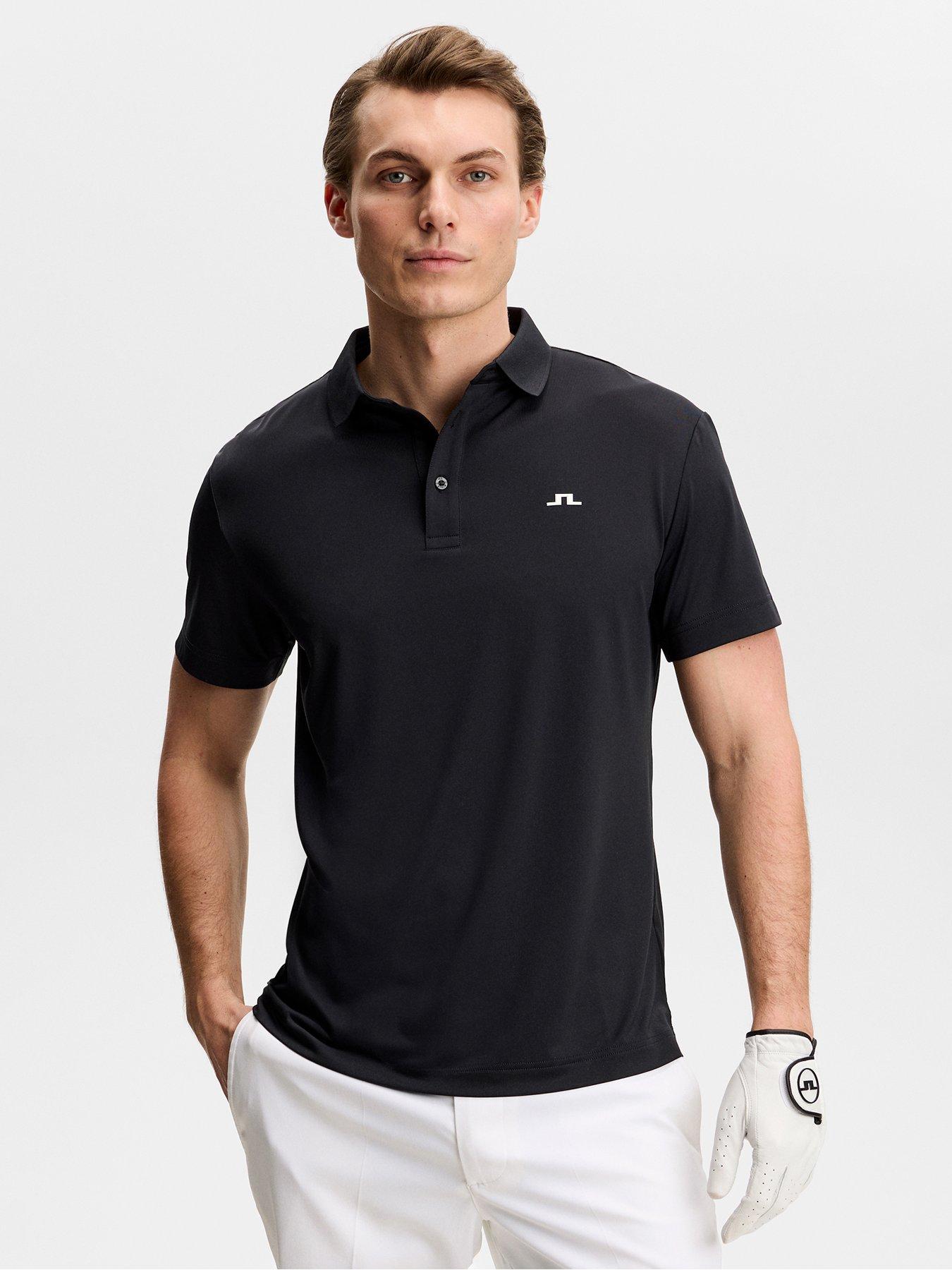 J LINDEBERG Mens Golf Bridge Polo - Black