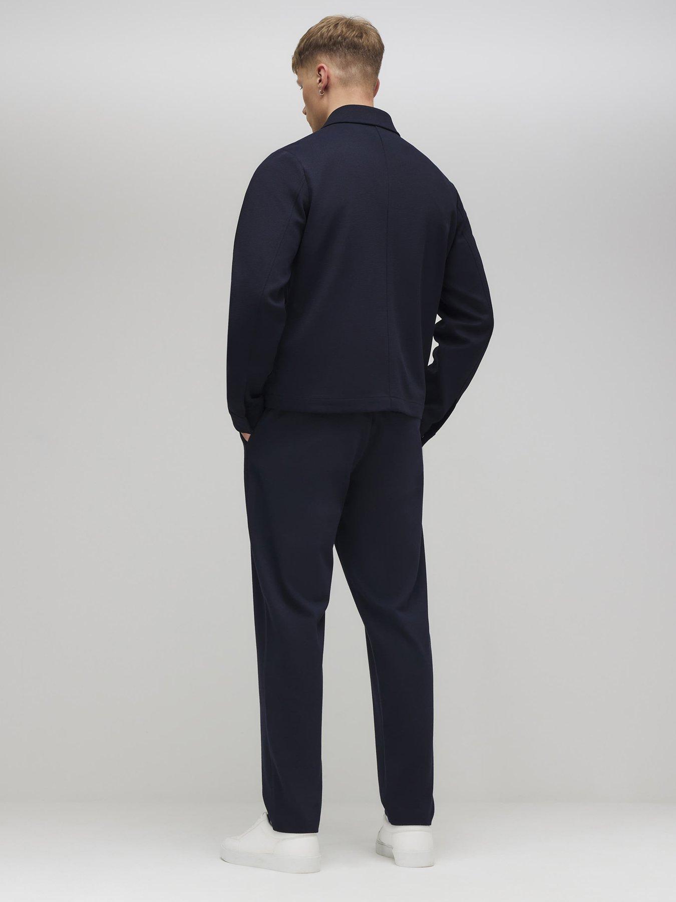 Image 2 of 5 of River Island Textured Slim Trousers - Navy