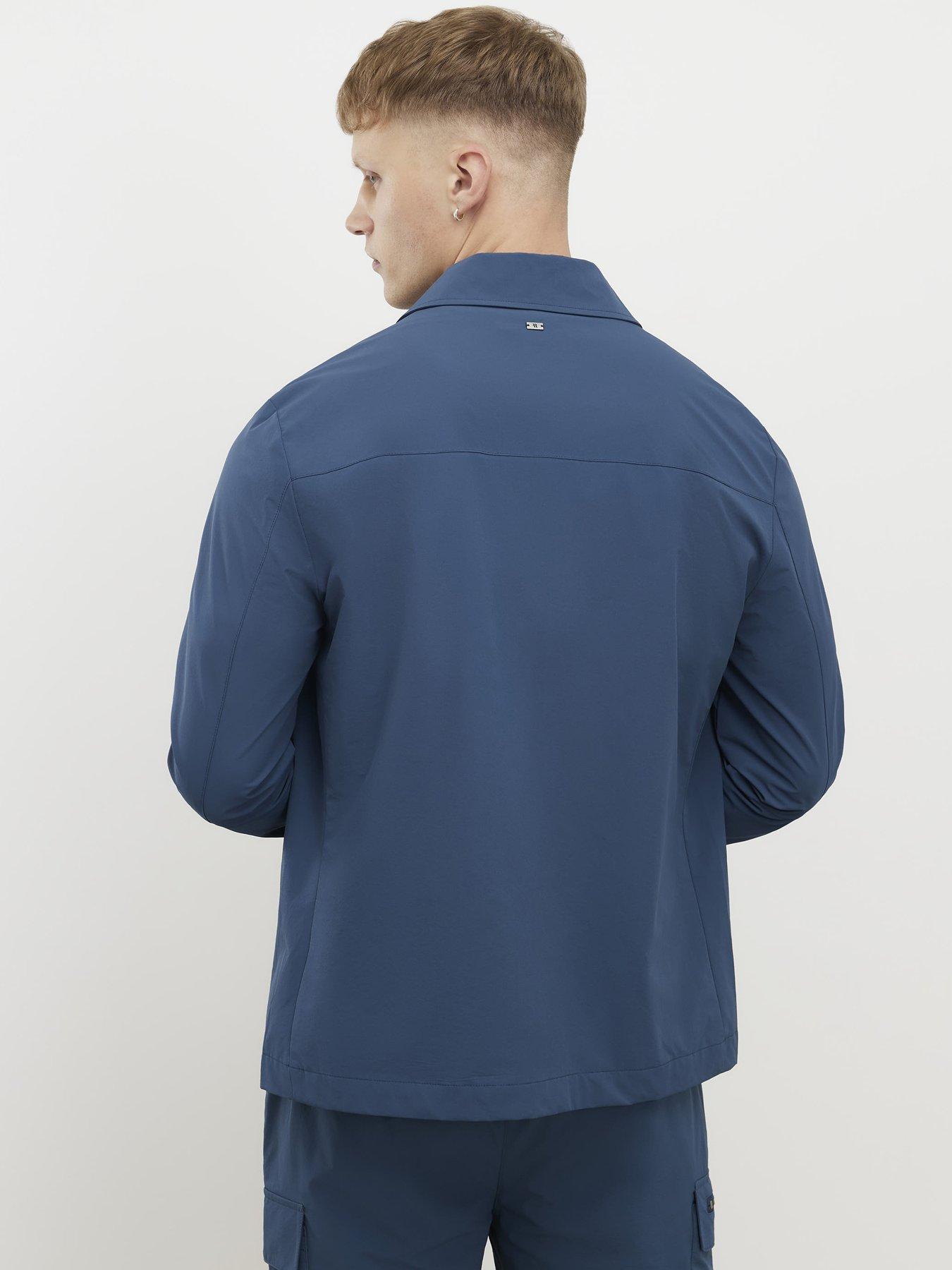 Image 2 of 4 of River Island Defined Muscle Fit Shacket - Blue
