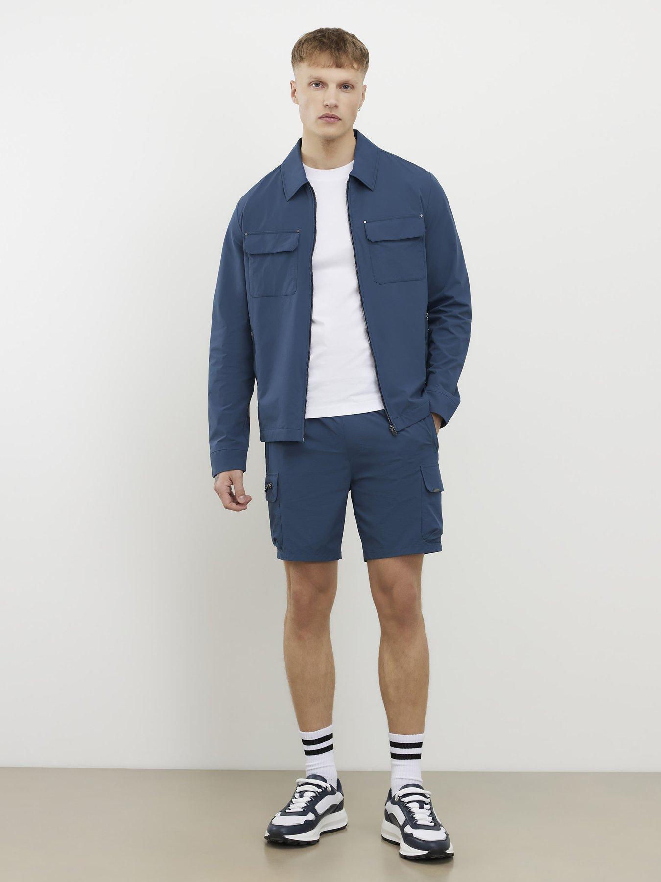 Image 3 of 4 of River Island Defined Muscle Fit Shacket - Blue