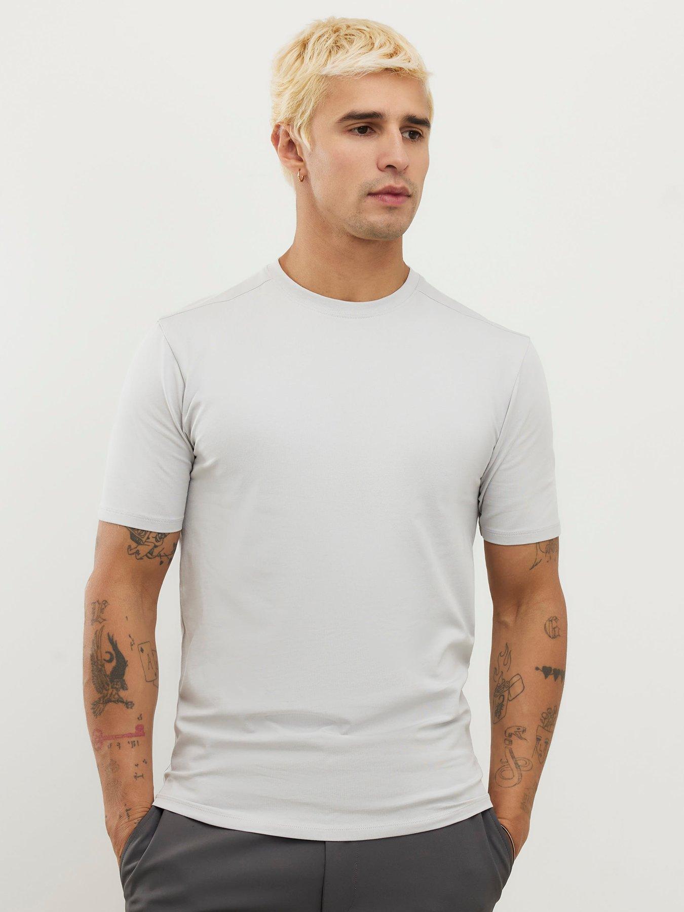 River Island Muscle Essentials T-Shirt - Grey