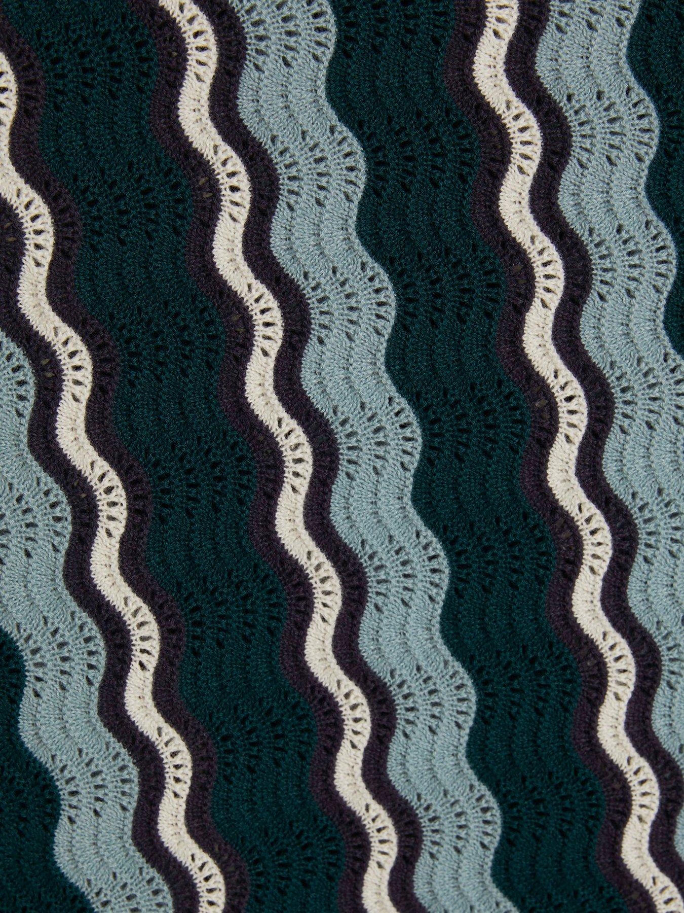 Image 6 of 6 of River Island Wavy Stripe Polo Shirt - Green