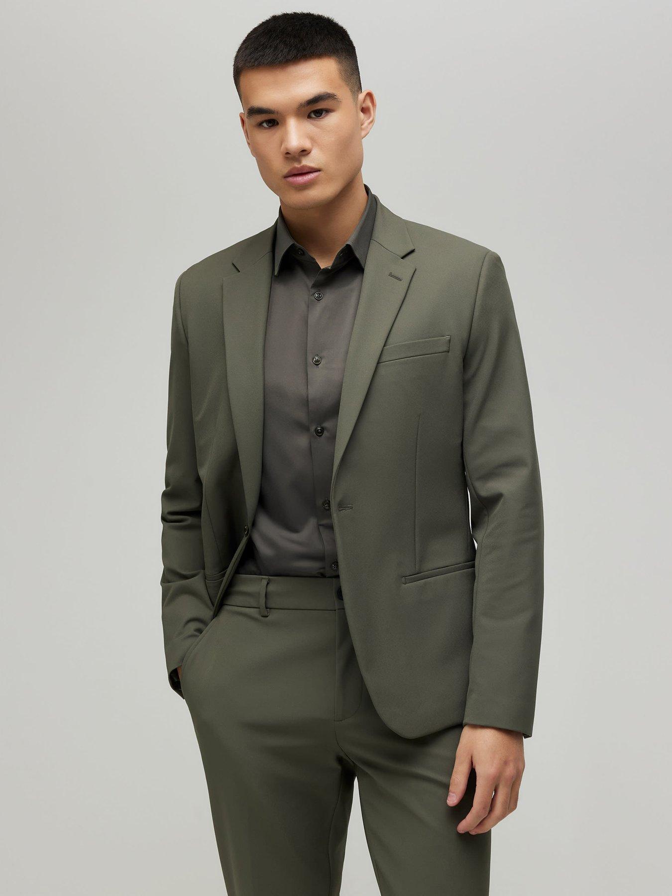 River Island Tech Comfort Skinny Fit Suit Jacket - Green