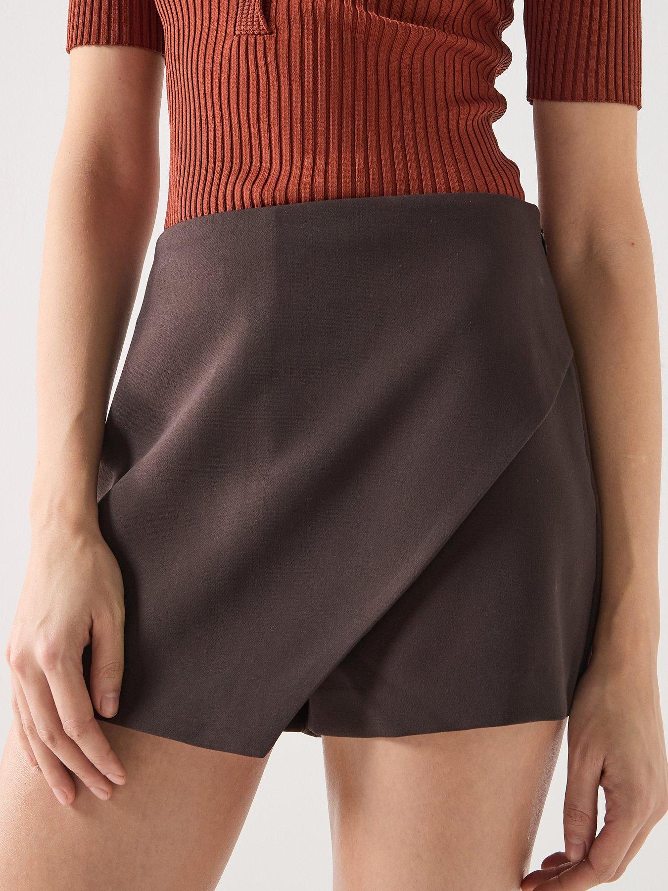 Image 5 of 6 of Only Yasmine Wrap Skort - Brown