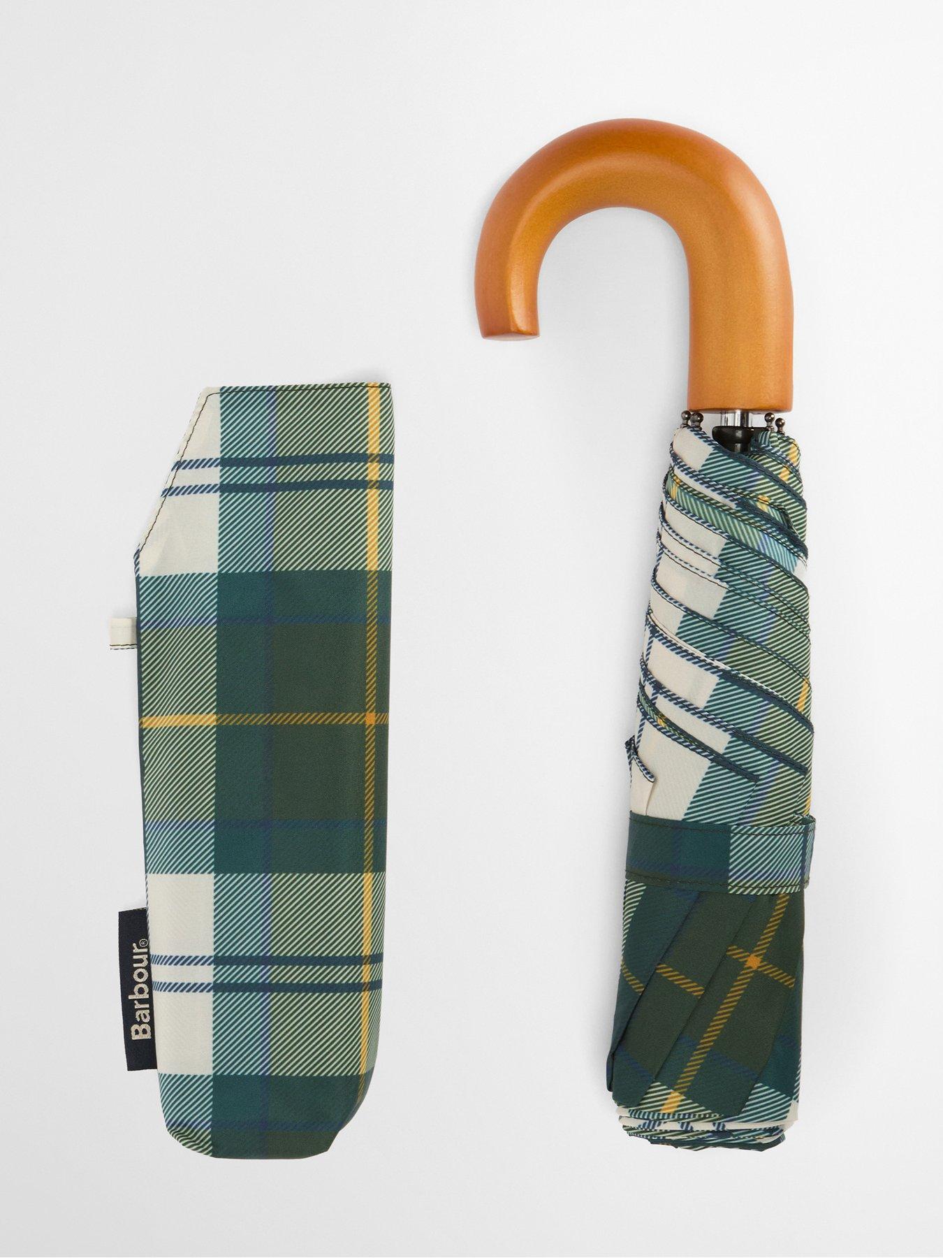 Image 3 of 5 of Barbour Tartan Small Umbrella - Green