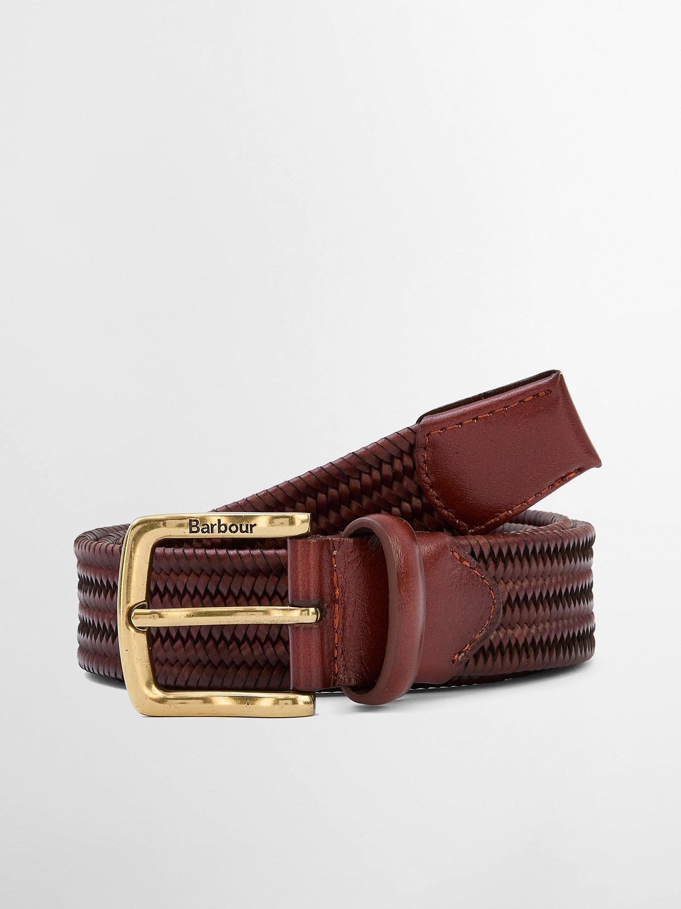 Image 1 of 3 of Barbour Stretch Leather Belt - Brown
