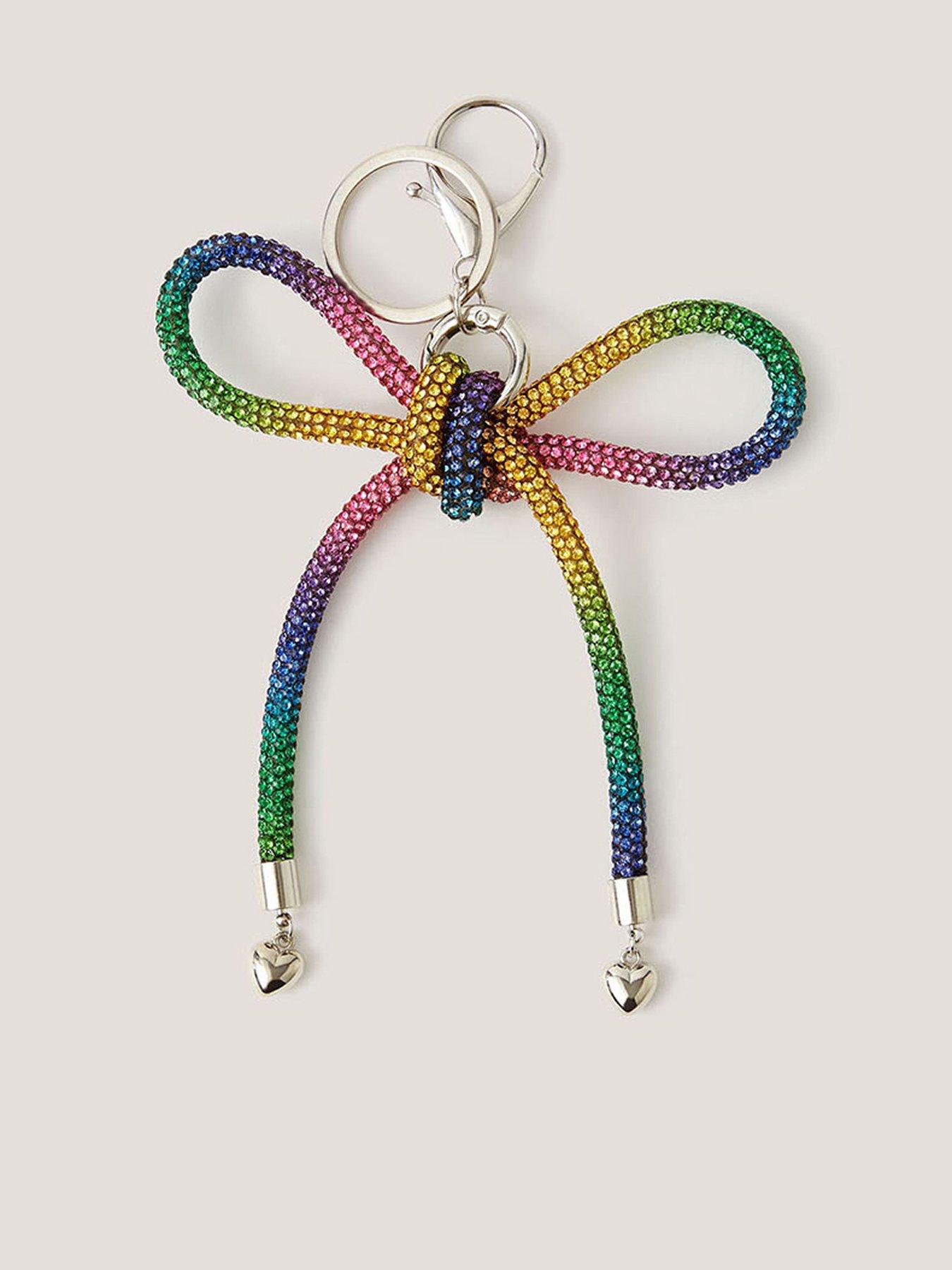 Monsoon Girls Rainbow Dazzle Bow Bag Charm - Multi