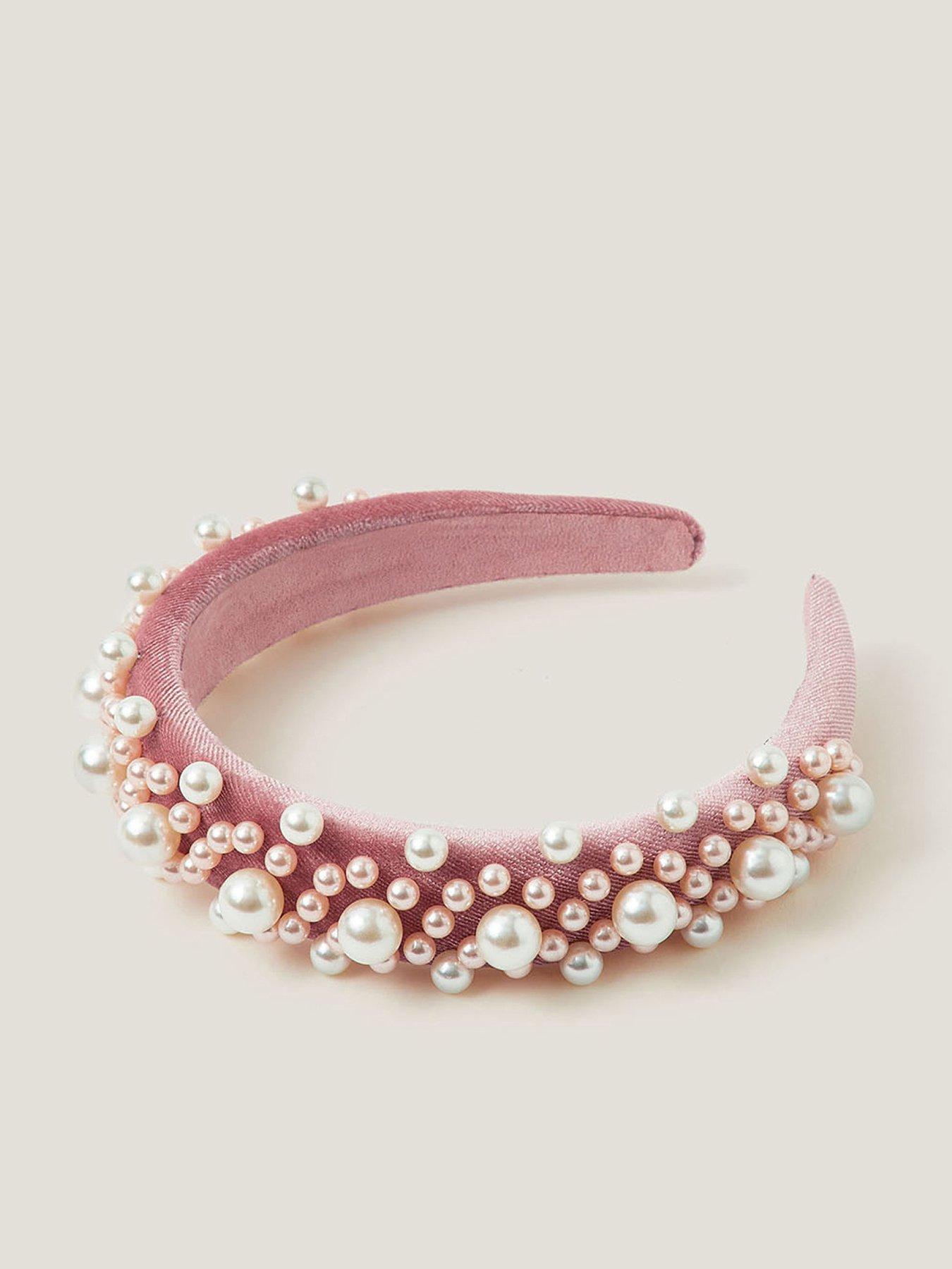 Monsoon Girls Dreamy Pearl Aliceband - Pink