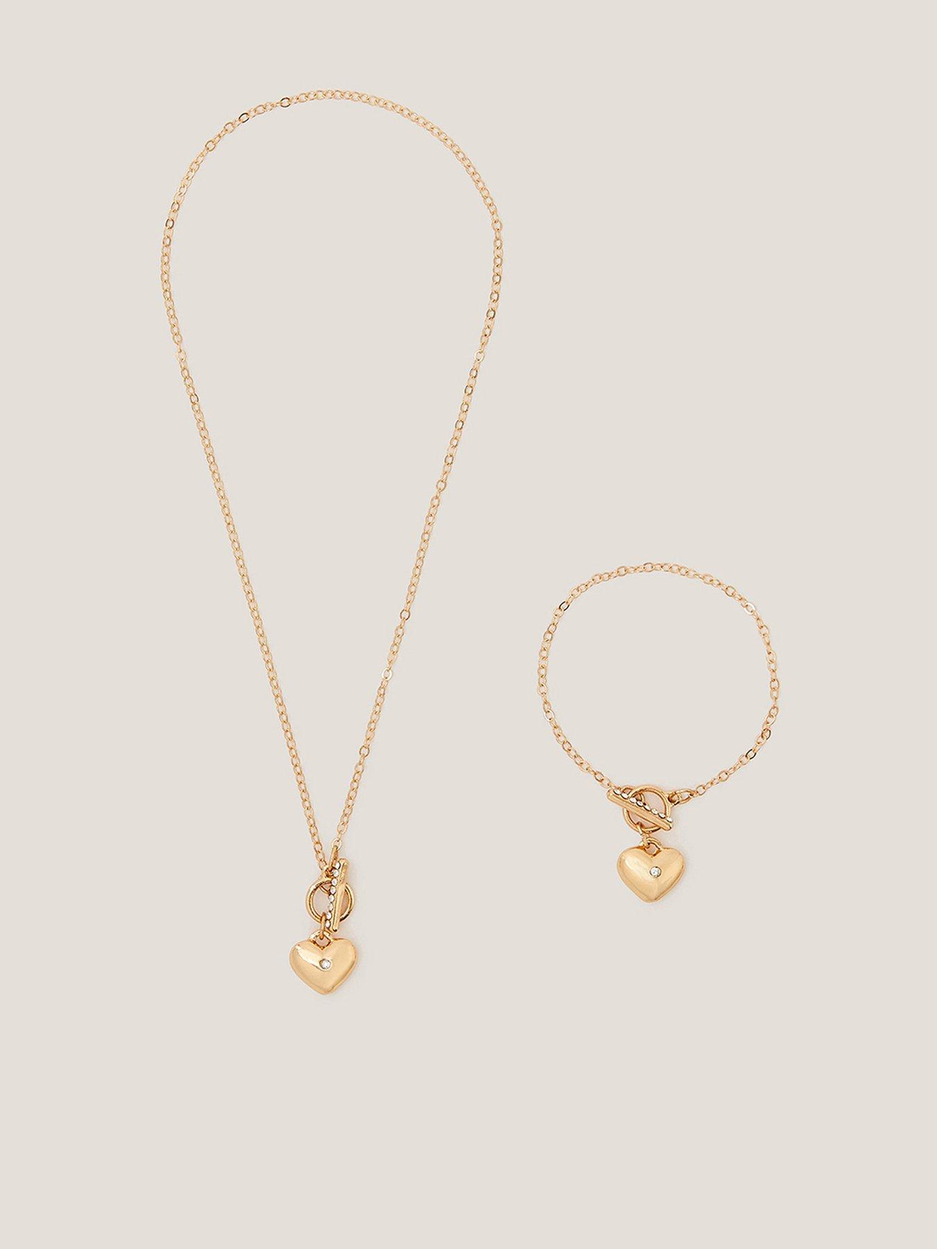 Monsoon Girls Trinket Bracelet And Necklace Set - Gold