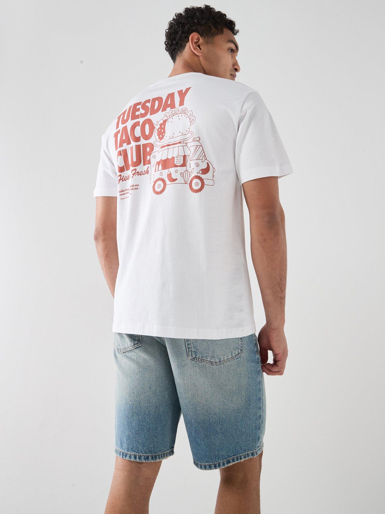 Image 5 of 6 of ONLY & SONS Fade Tint Denim Shorts - Blue