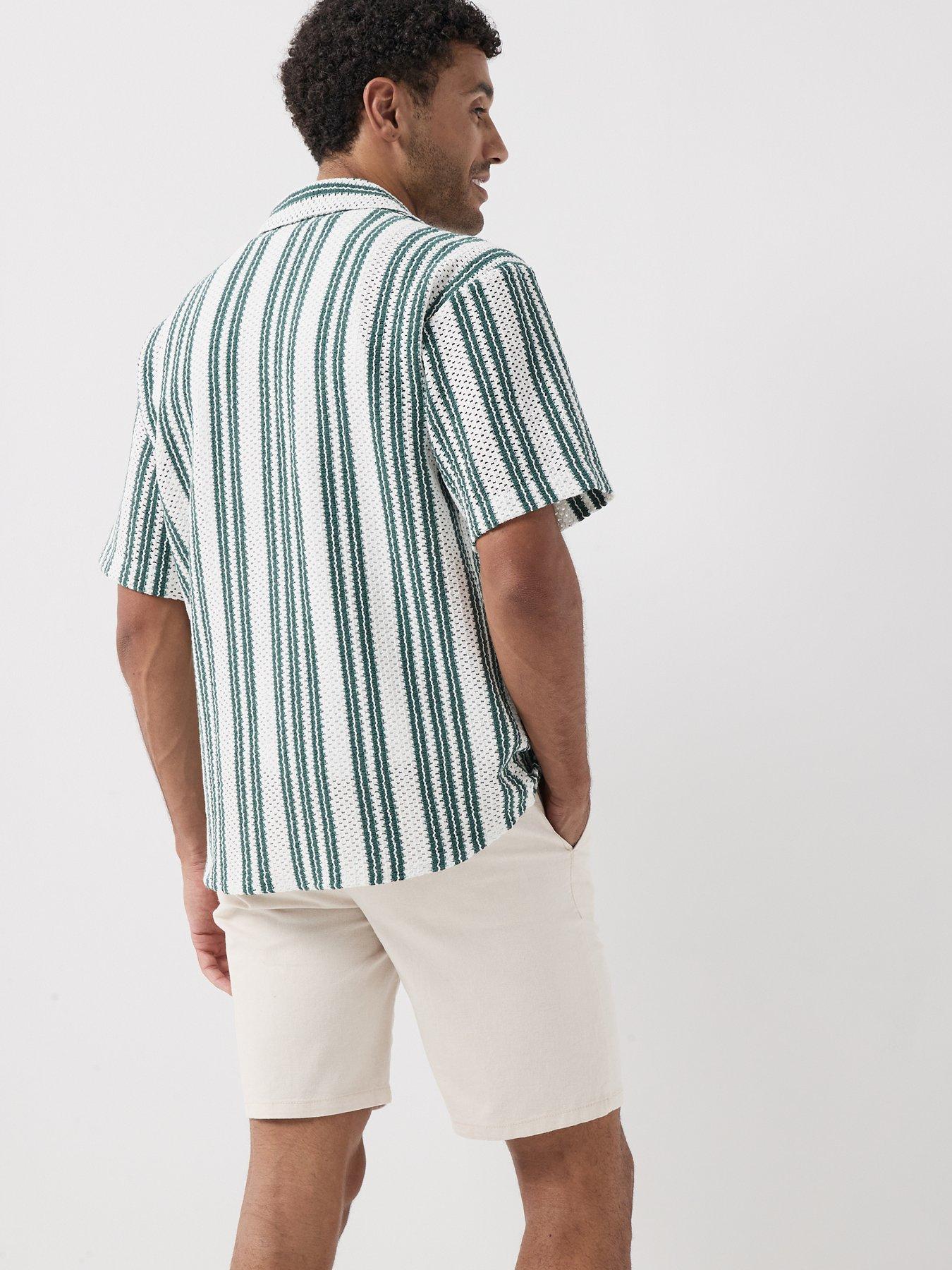 Image 2 of 6 of ONLY & SONS Dani Crochet Short Sleeve Shirt - Green
