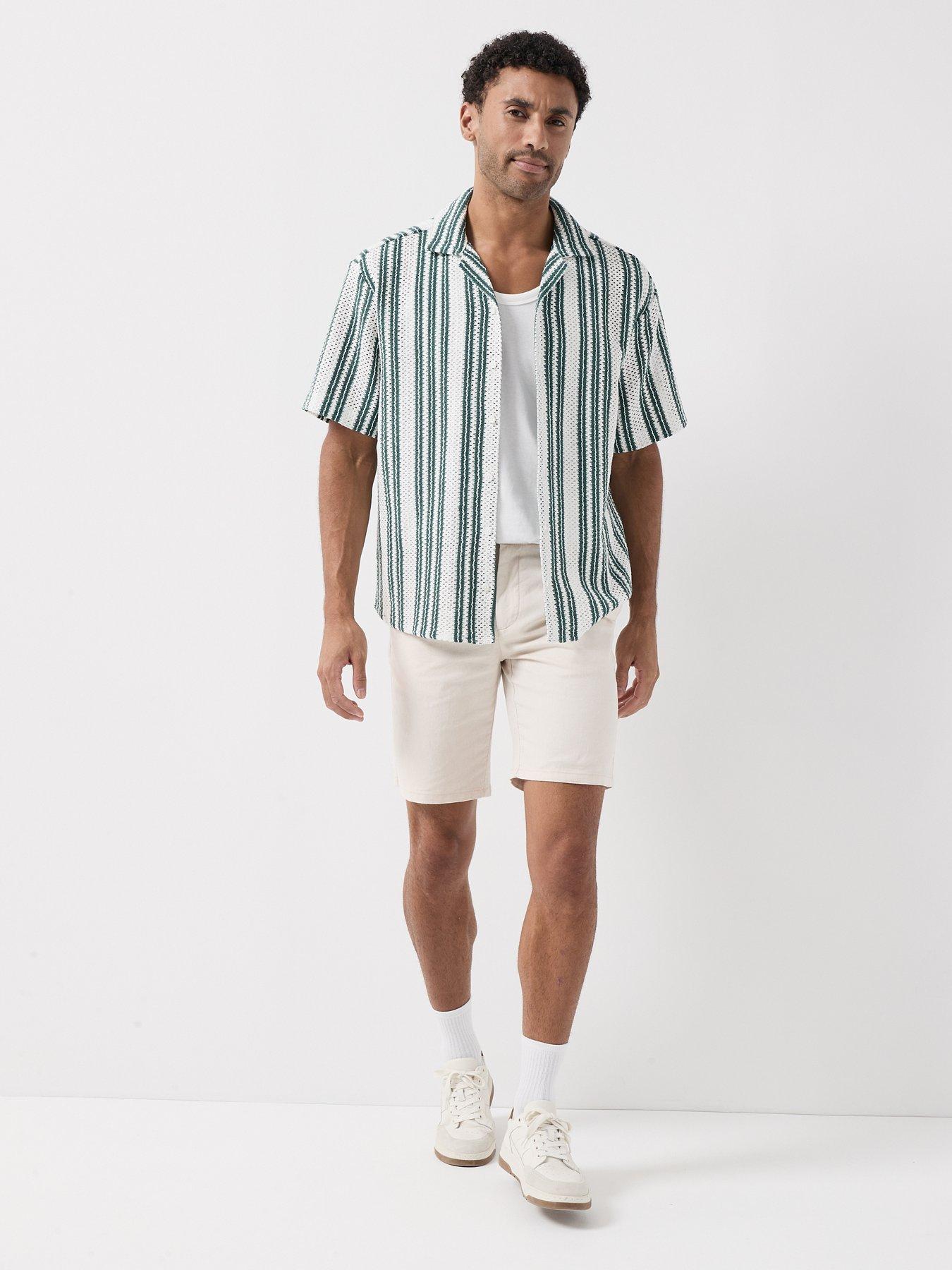 Image 3 of 6 of ONLY & SONS Dani Crochet Short Sleeve Shirt - Green