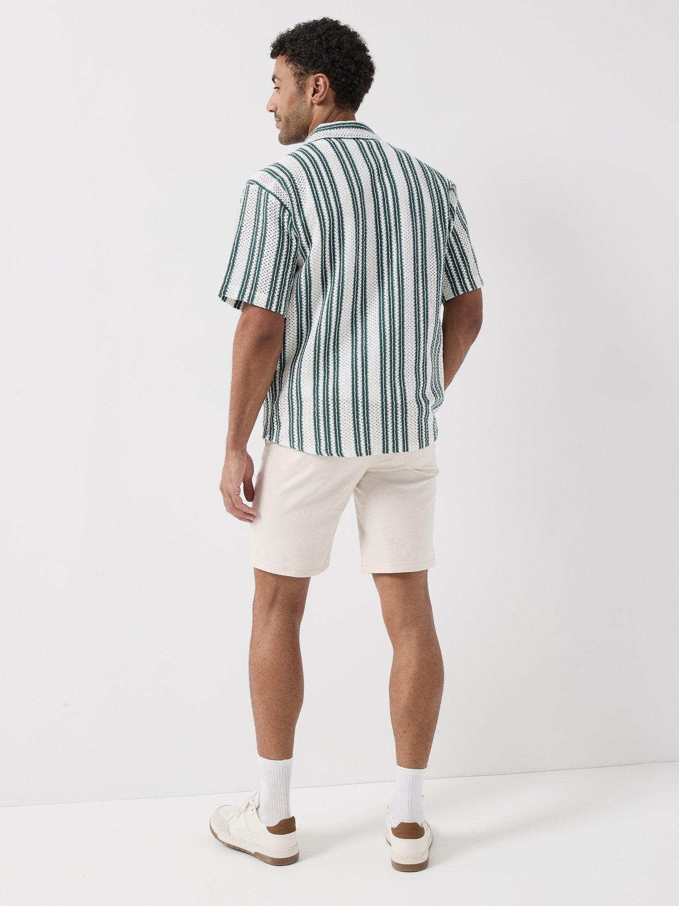 Image 5 of 6 of ONLY & SONS Dani Crochet Short Sleeve Shirt - Green