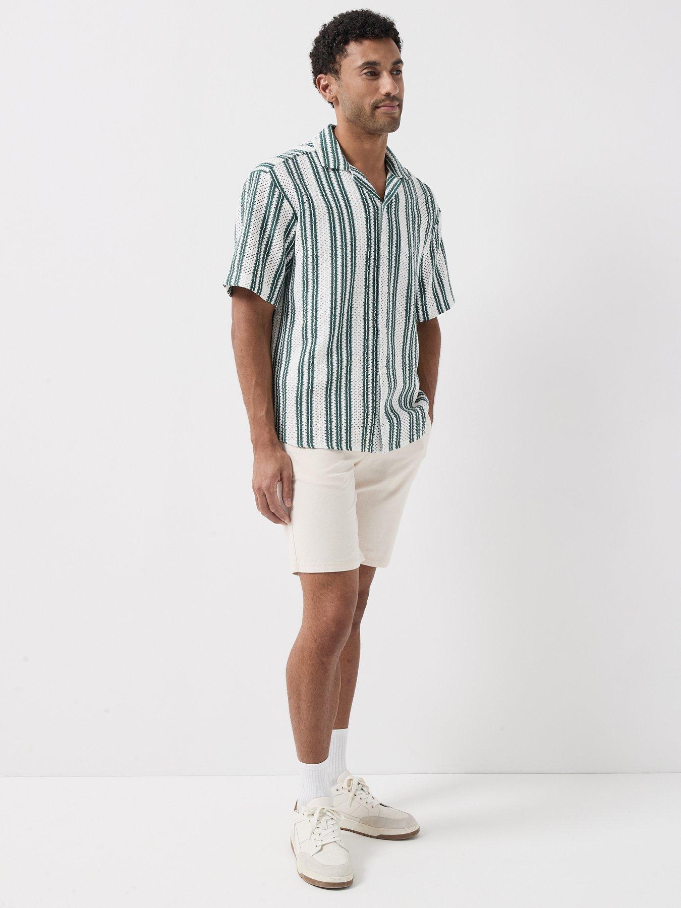 Image 6 of 6 of ONLY & SONS Dani Crochet Short Sleeve Shirt - Green