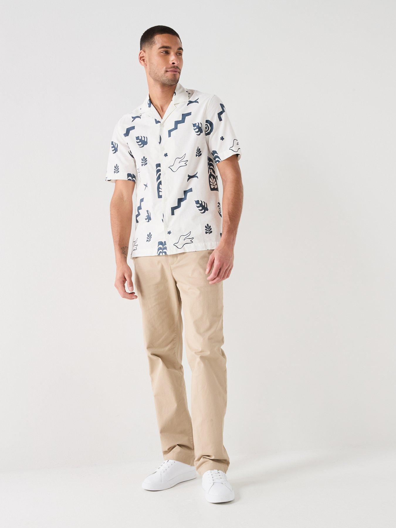 Image 3 of 5 of ONLY & SONS Resort Short Sleeve Shirt - White