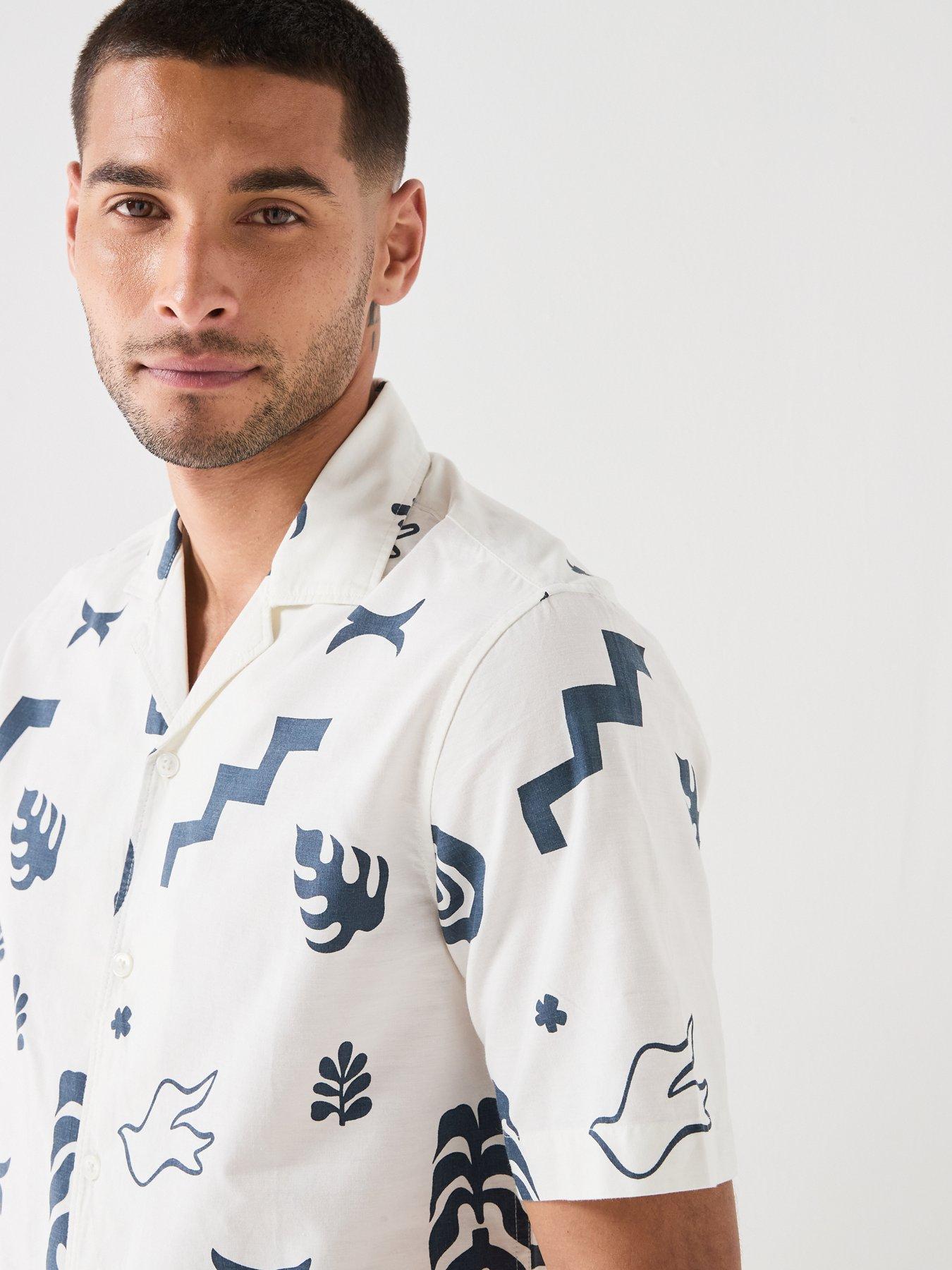 Image 4 of 5 of ONLY & SONS Resort Short Sleeve Shirt - White