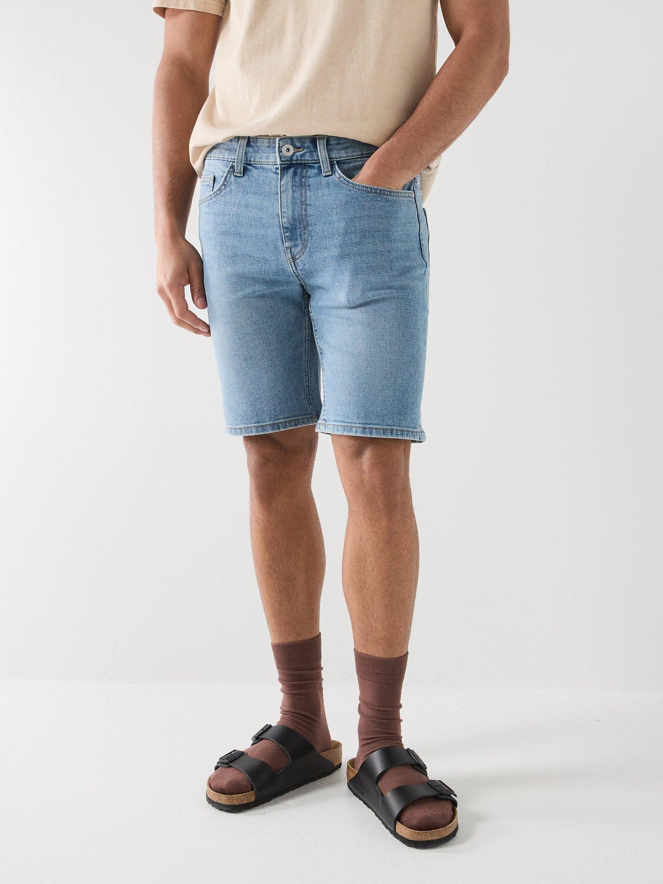 ONLY & SONS Weft Box Pim Denim Shorts - Light Blue