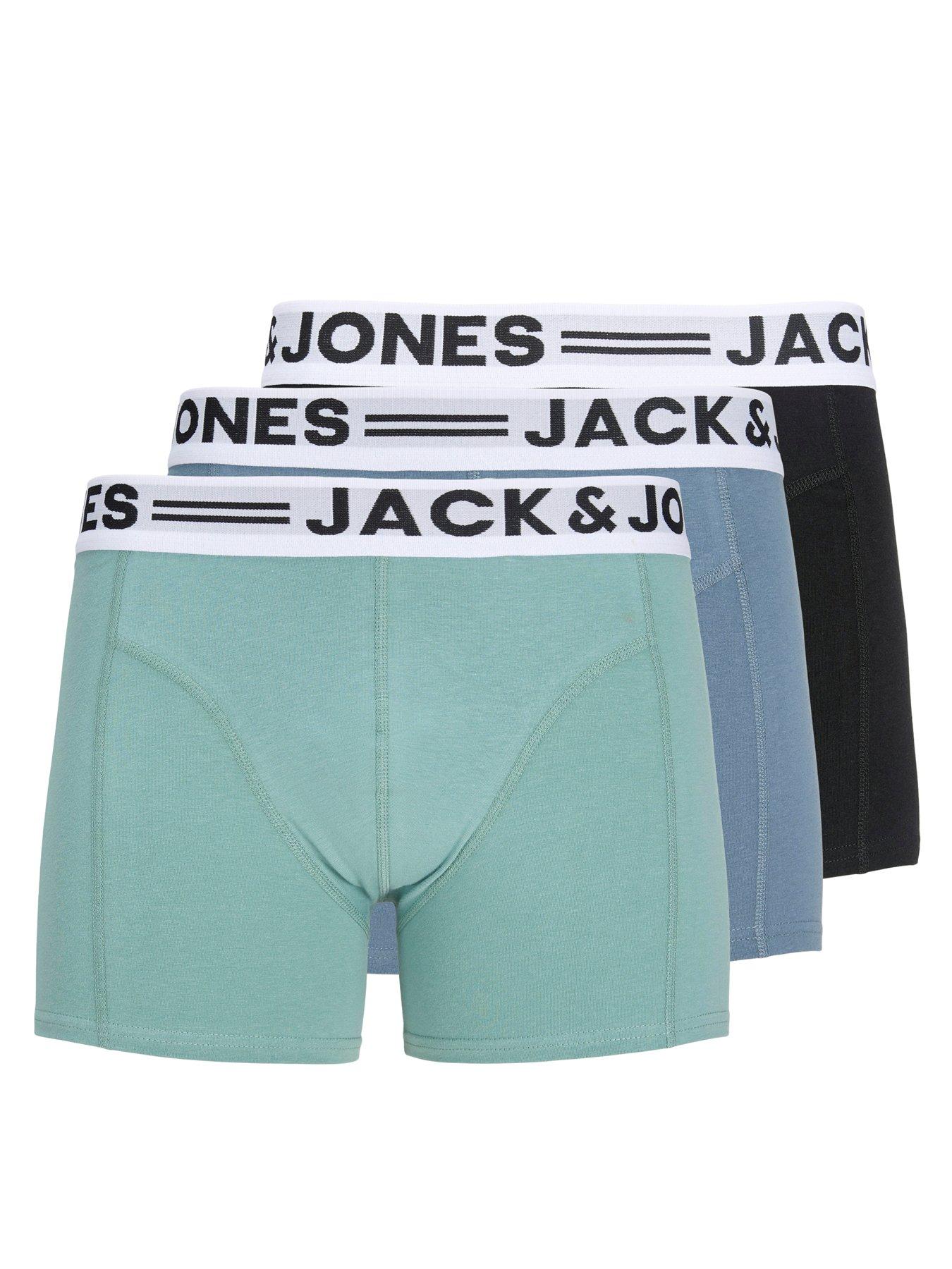 Jack & Jones 3 Pack Sense Logo Trunks - Blue