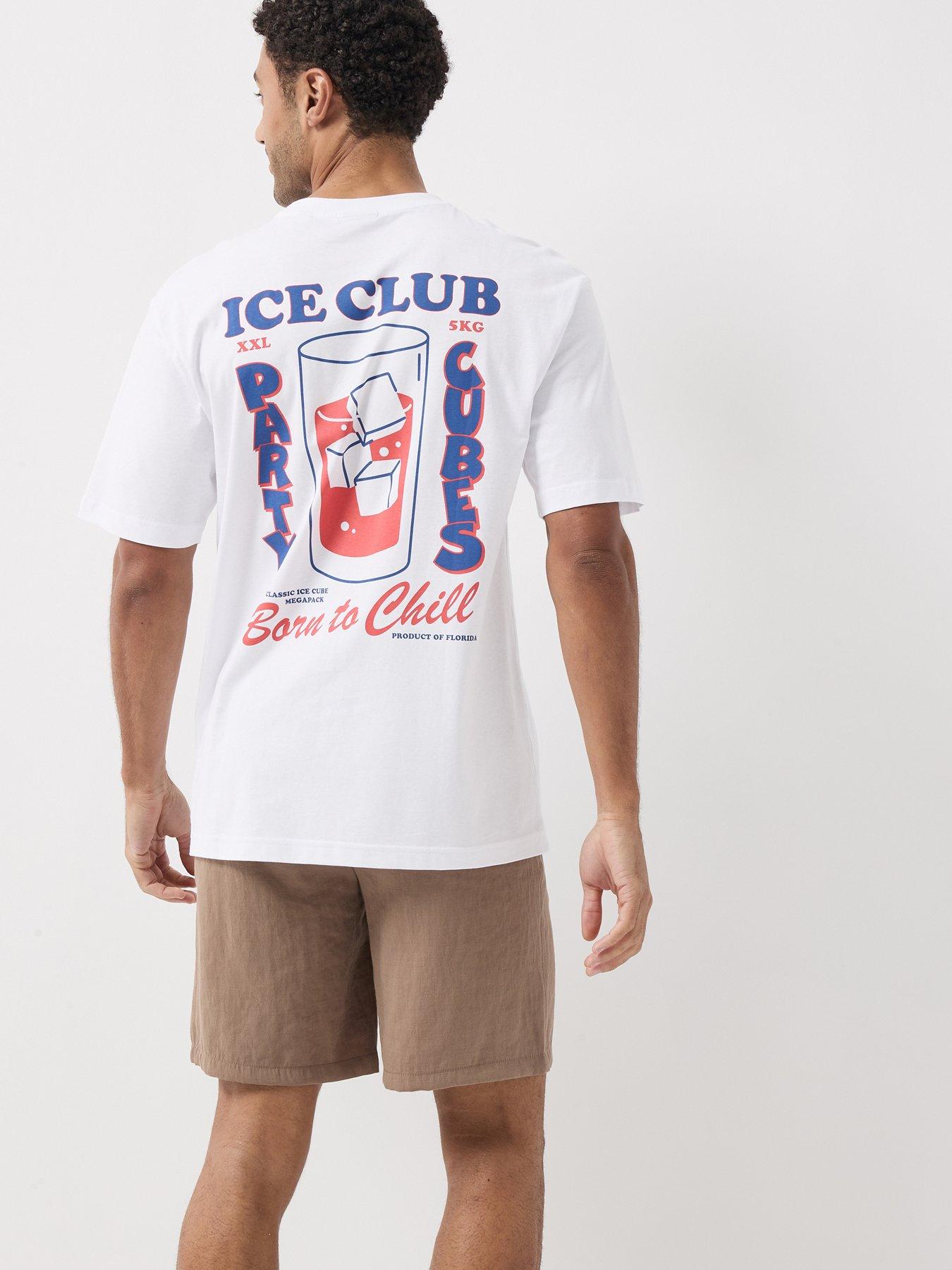 Image 1 of 6 of ONLY & SONS Ice Club Short Sleeve Graphic T-Shirt - White
