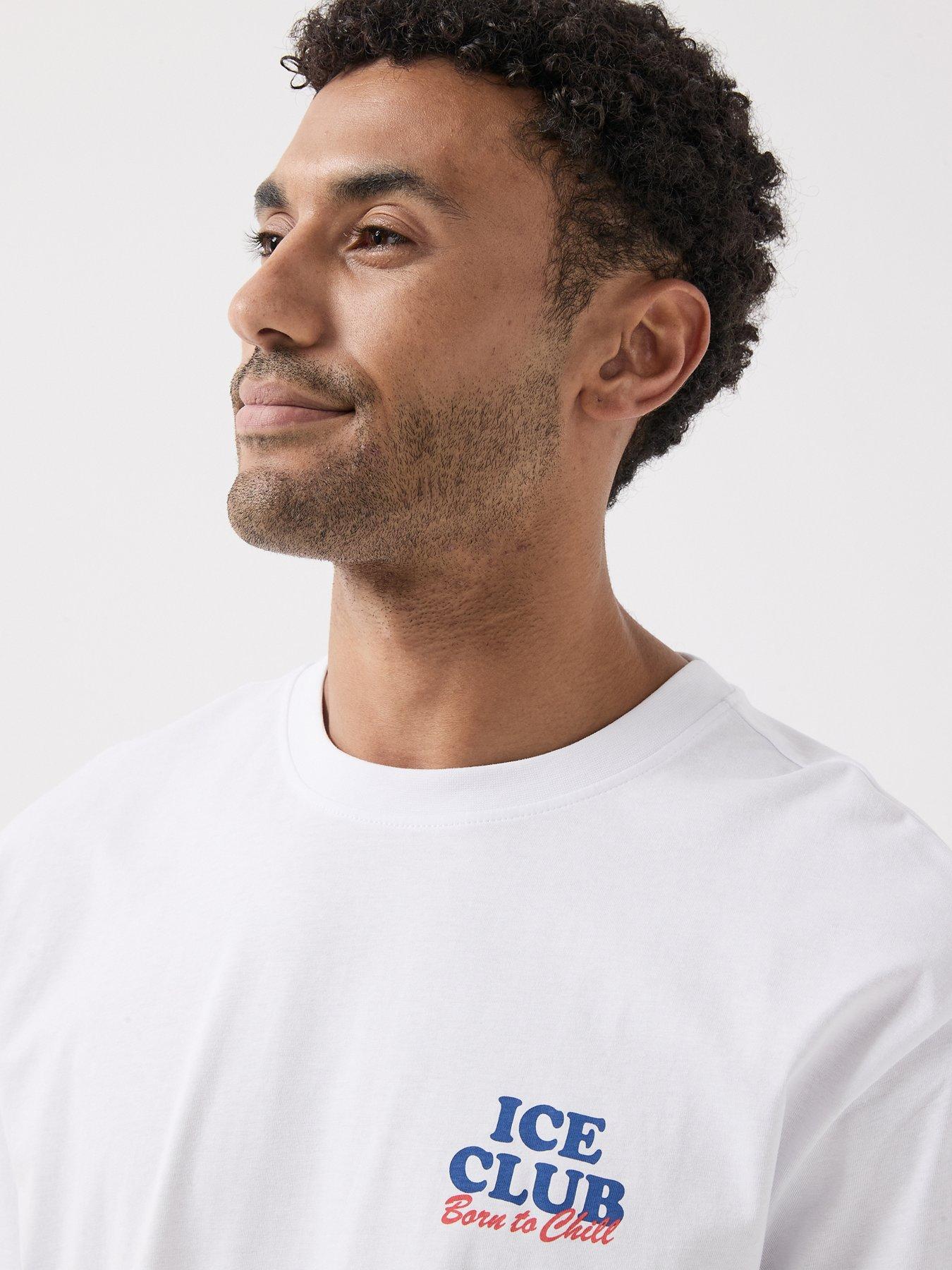 Image 4 of 6 of ONLY & SONS Ice Club Short Sleeve Graphic T-Shirt - White